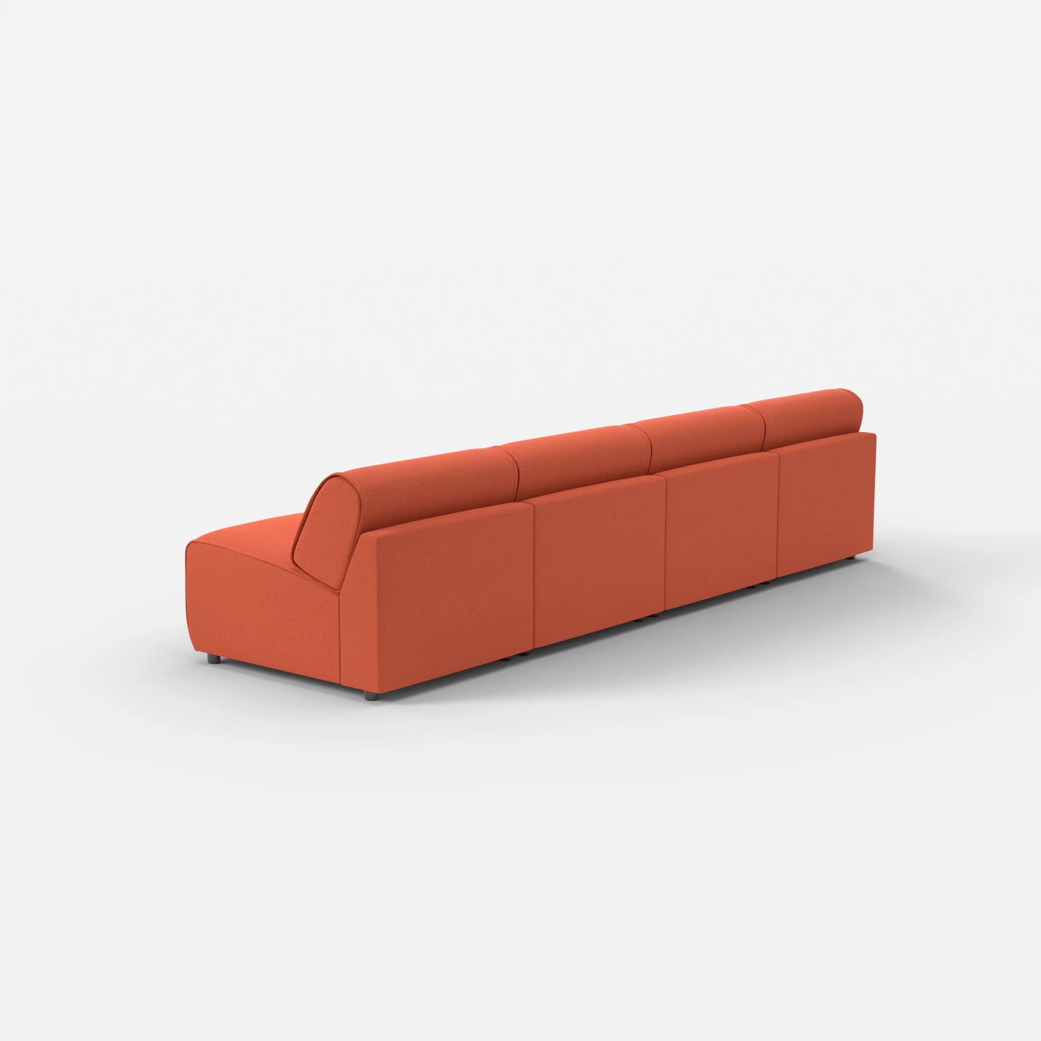 4 Sitzer Sofa Belleform ohne Armlehne 2 dama0062 in Orange von hinten