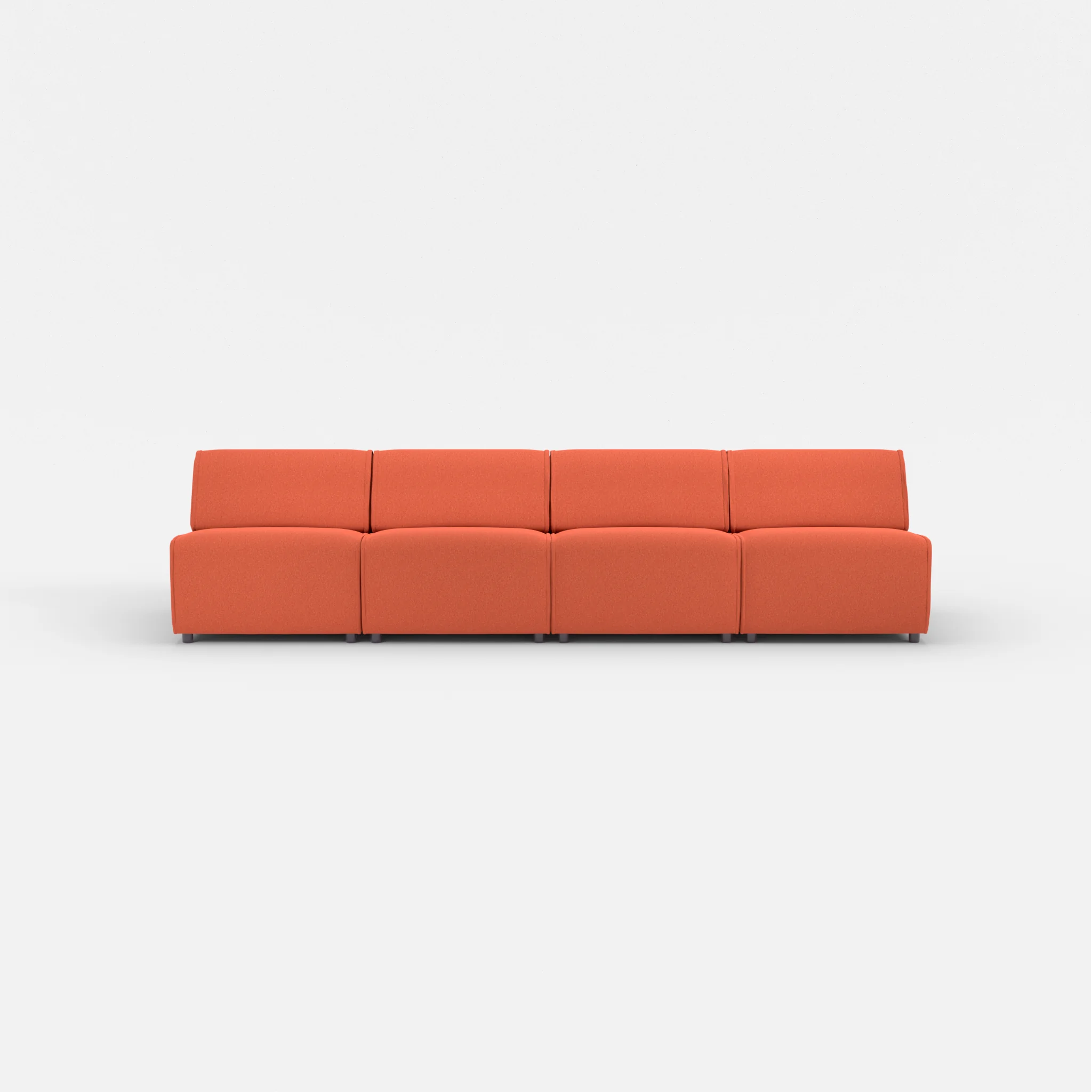 4 Sitzer Sofa Belleform ohne Armlehne 2 dama0062 in Orange von vorne