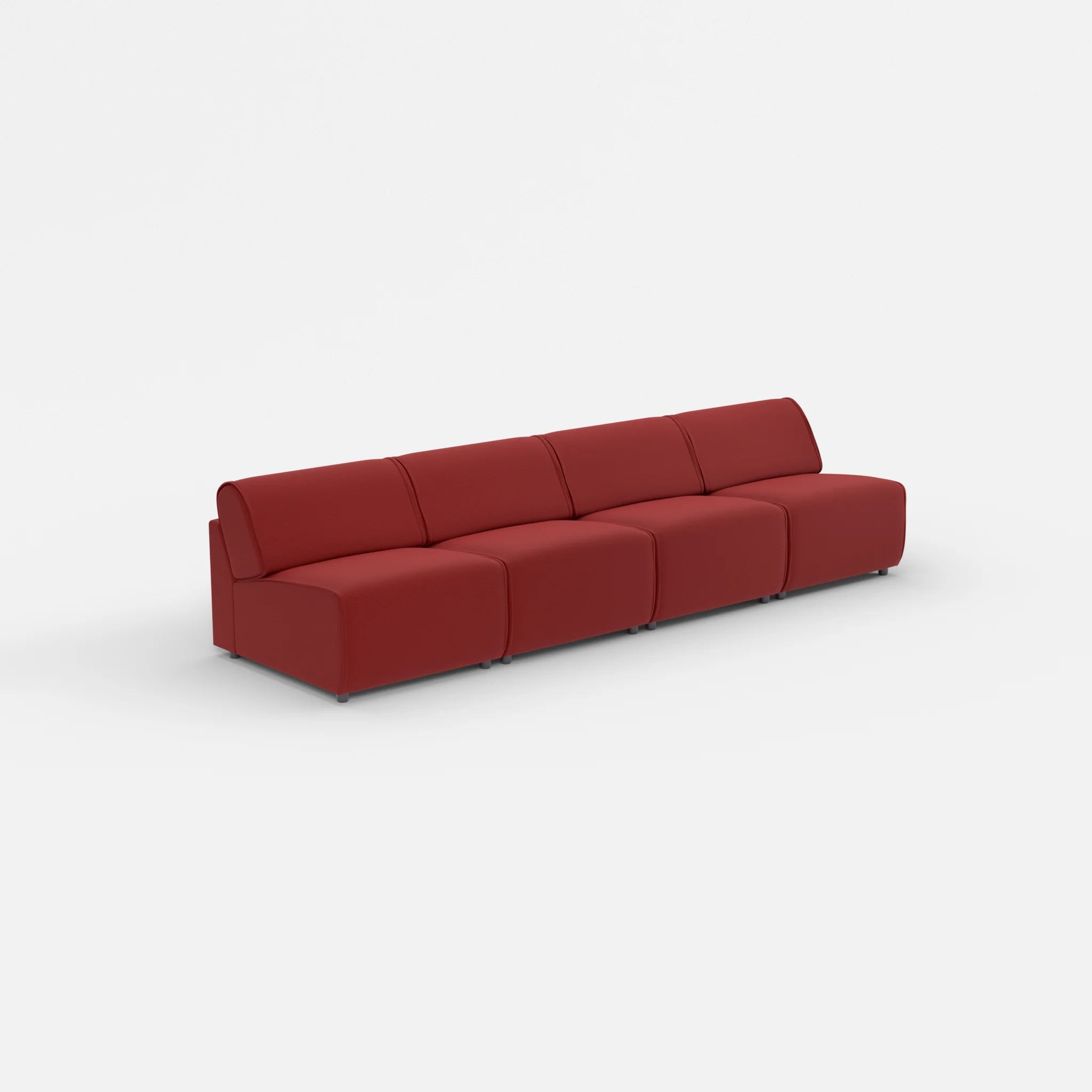 4 Sitzer Sofa Belleform ohne Armlehne 2 nabucco4021 in Rot von der Seite