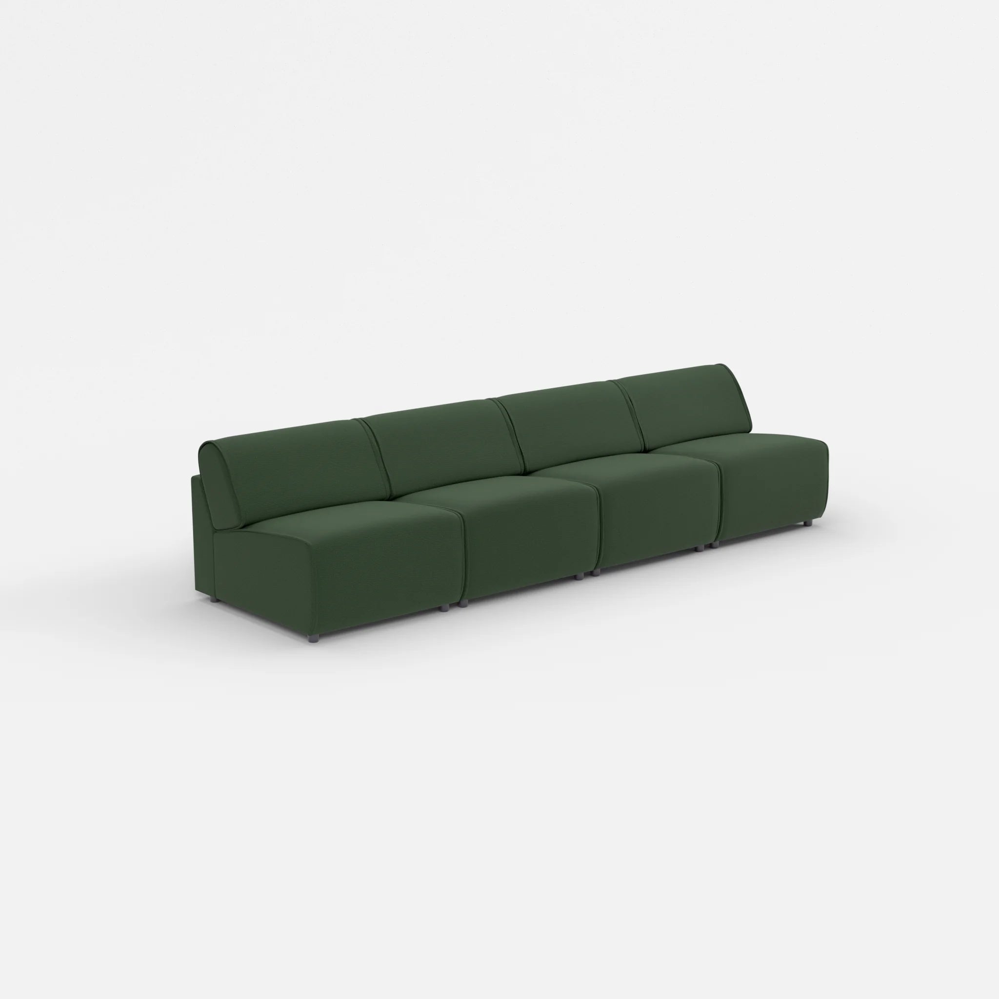 4 Sitzer Sofa Belleform ohne Armlehne 2 nabucco7029 in Dunkelgrün von der Seite