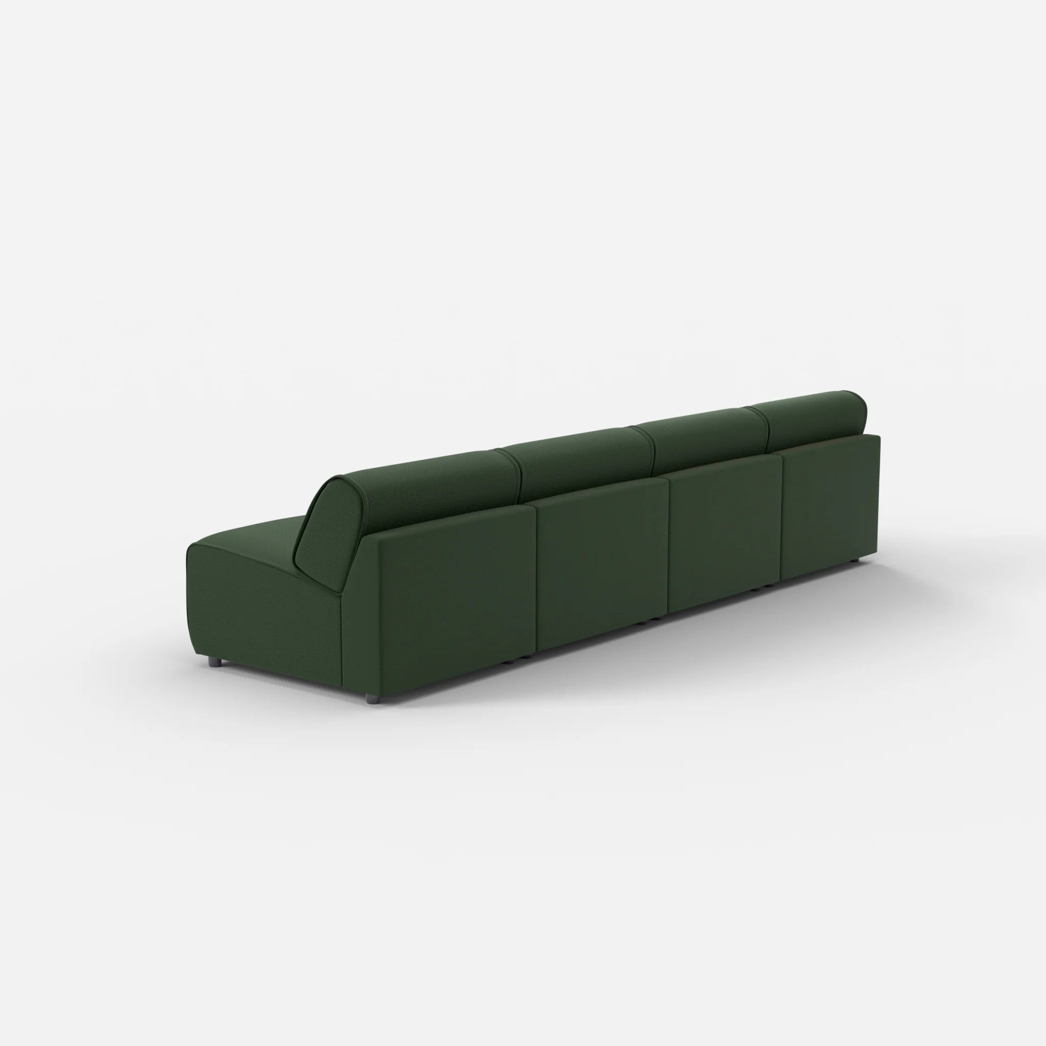 4 Sitzer Sofa Belleform ohne Armlehne 2 nabucco7029 in Dunkelgrün von hinten