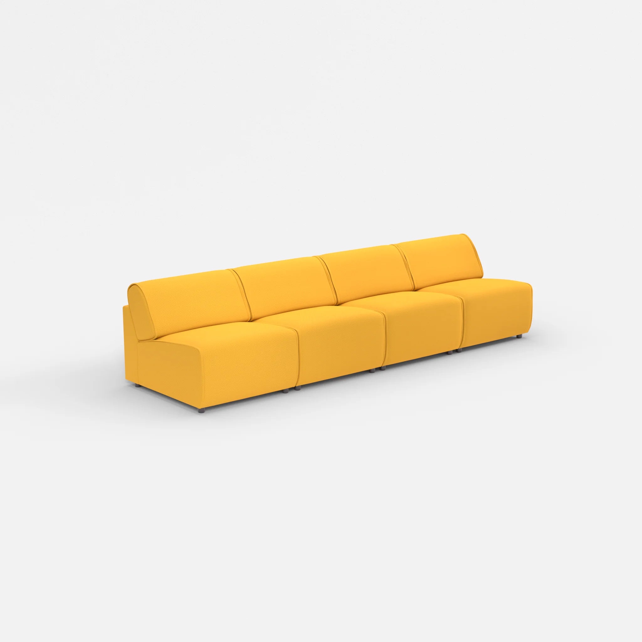 4 Sitzer Sofa Belleform ohne Armlehne 2 novumcurry in Curry von der Seite
