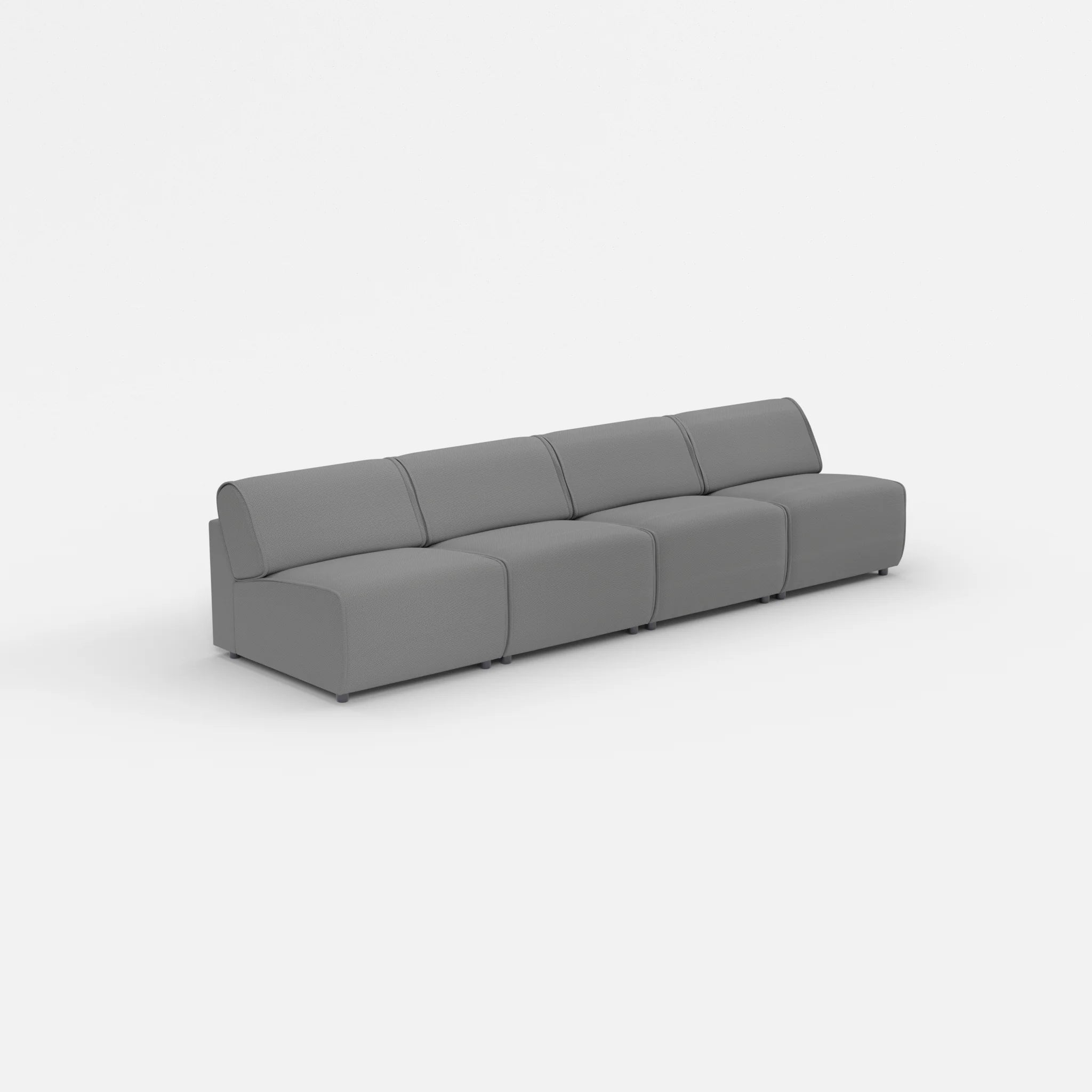 4 Sitzer Sofa Belleform ohne Armlehne 2 novumkies in Mittelgrau von der Seite