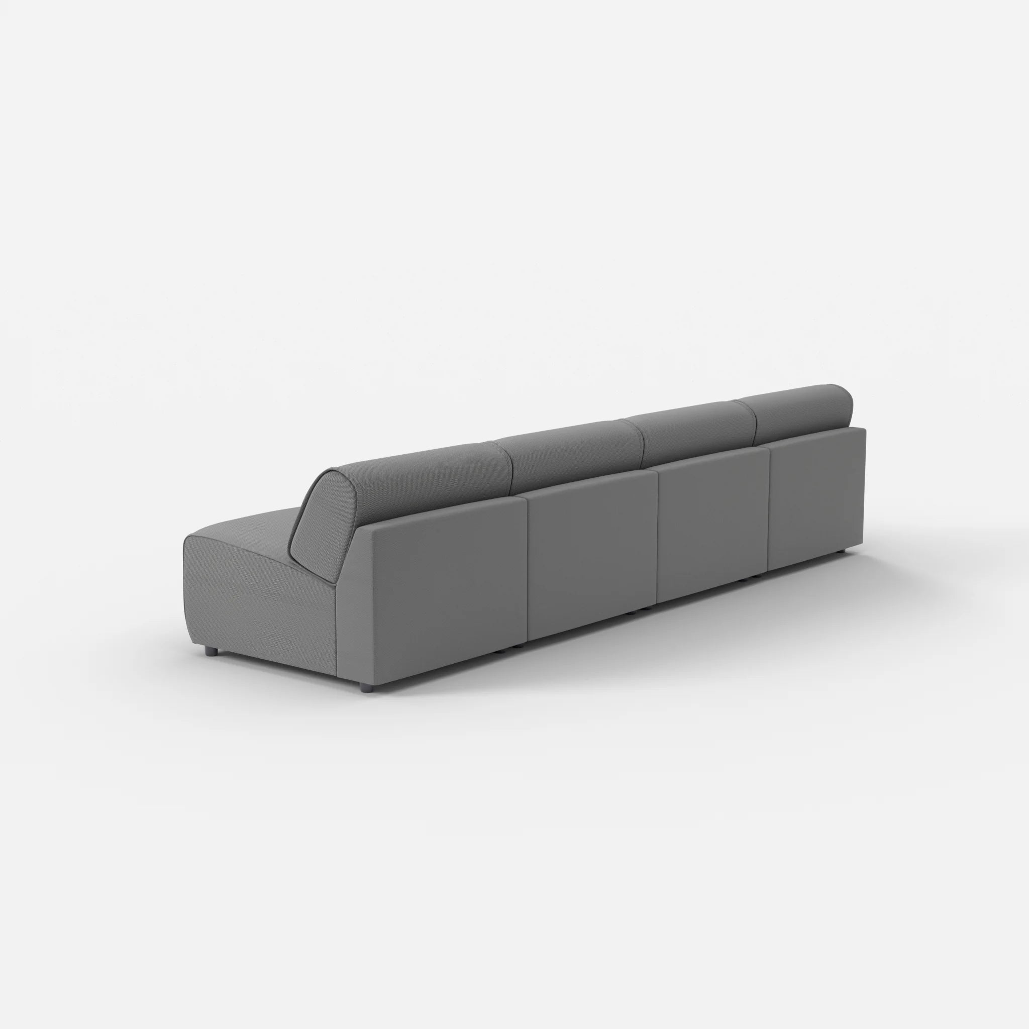 4 Sitzer Sofa Belleform ohne Armlehne 2 novumkies in Mittelgrau von hinten