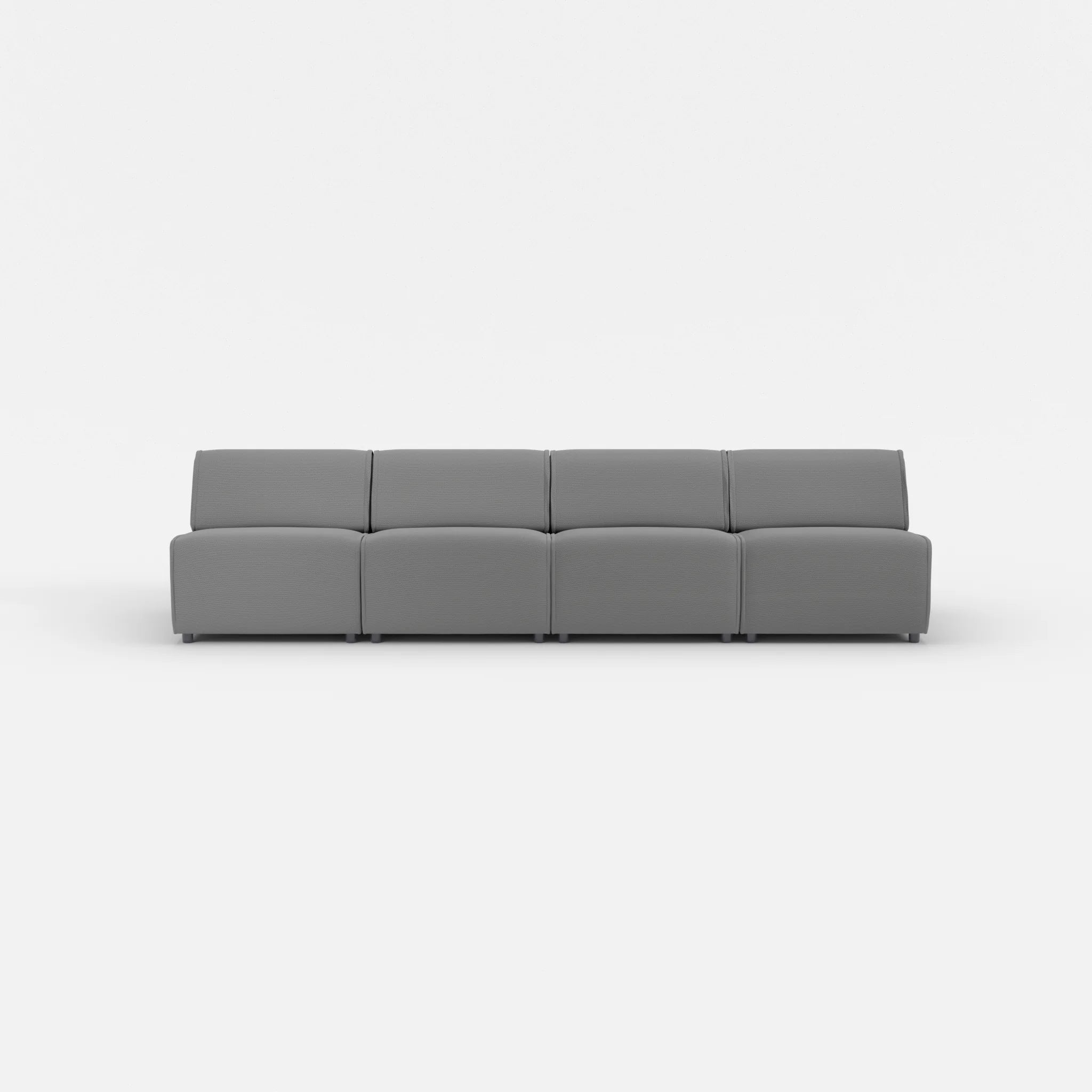 4 Sitzer Sofa Belleform ohne Armlehne 2 novumkies in Mittelgrau von vorne