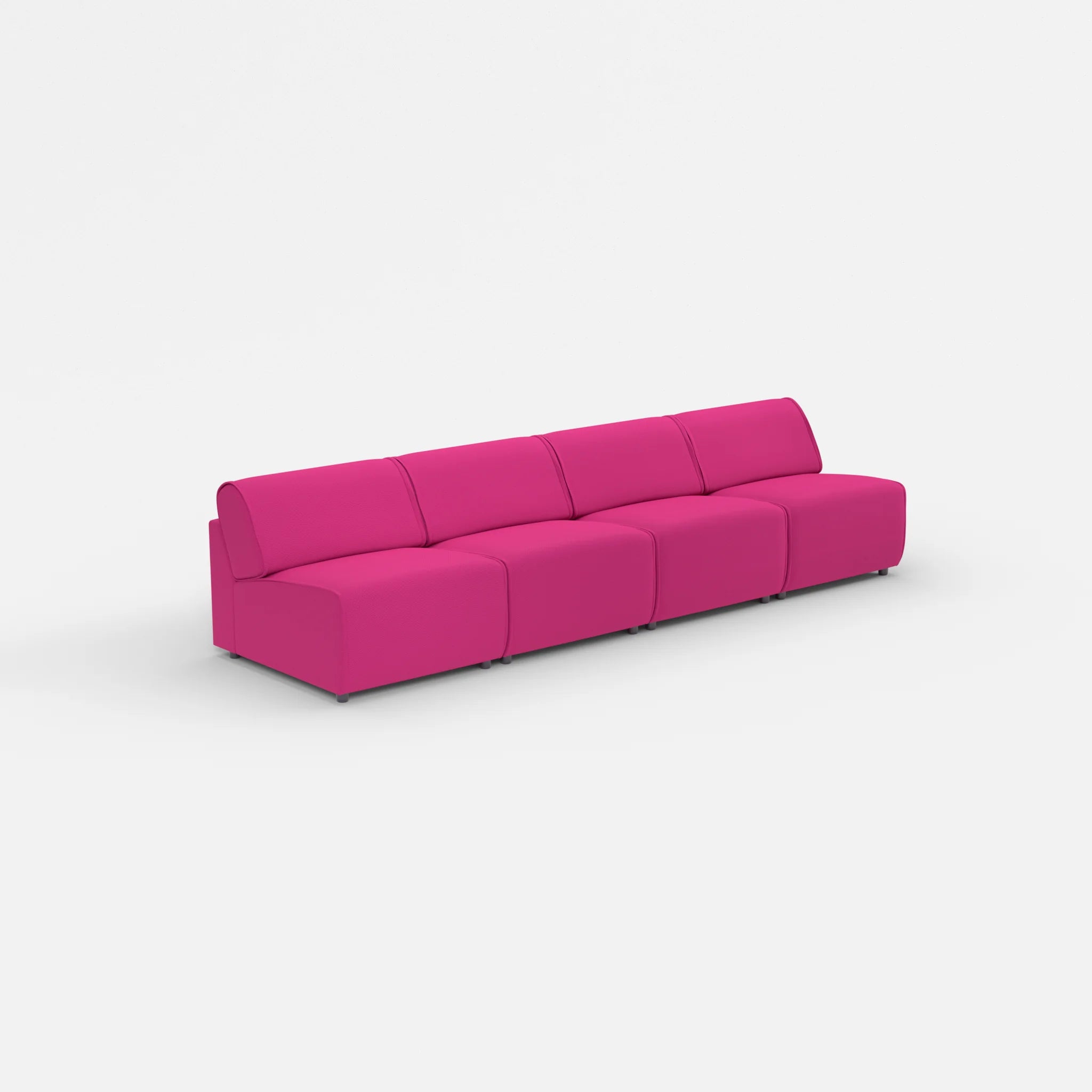 4 Sitzer Sofa Belleform ohne Armlehne 2 novummagenta in Magenta von der Seite