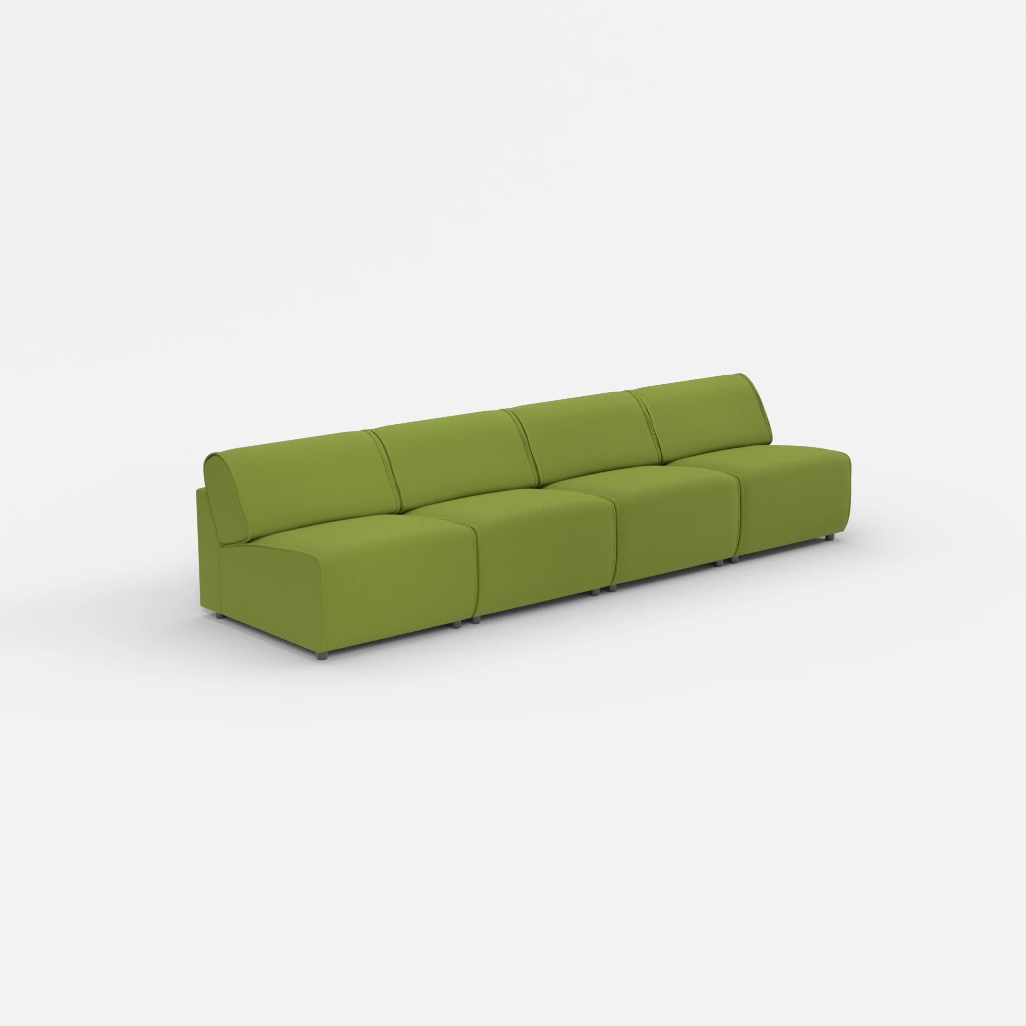 4 Sitzer Sofa Belleform ohne Armlehne 2 novummoss in Grün von der Seite