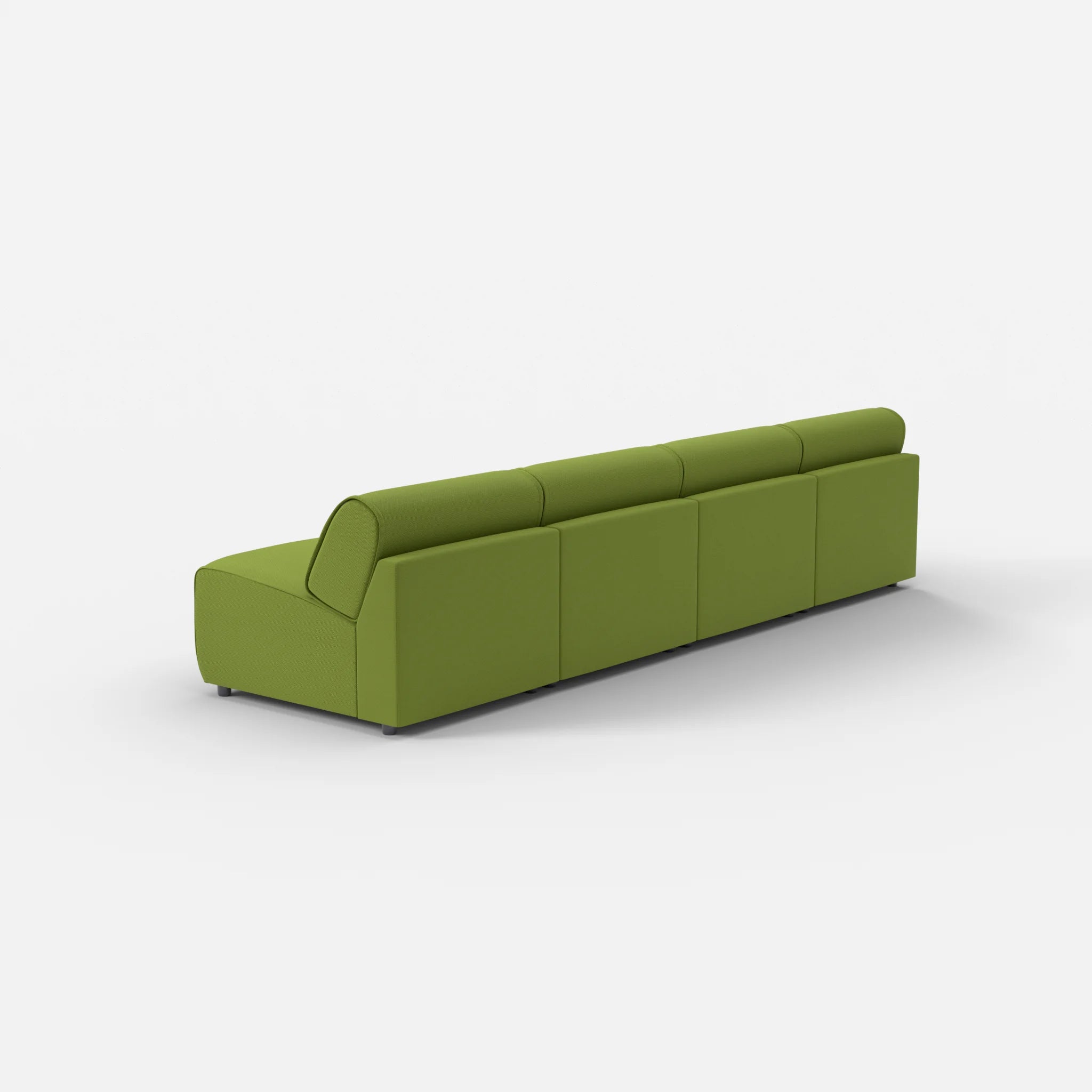 4 Sitzer Sofa Belleform ohne Armlehne 2 novummoss in Grün von hinten