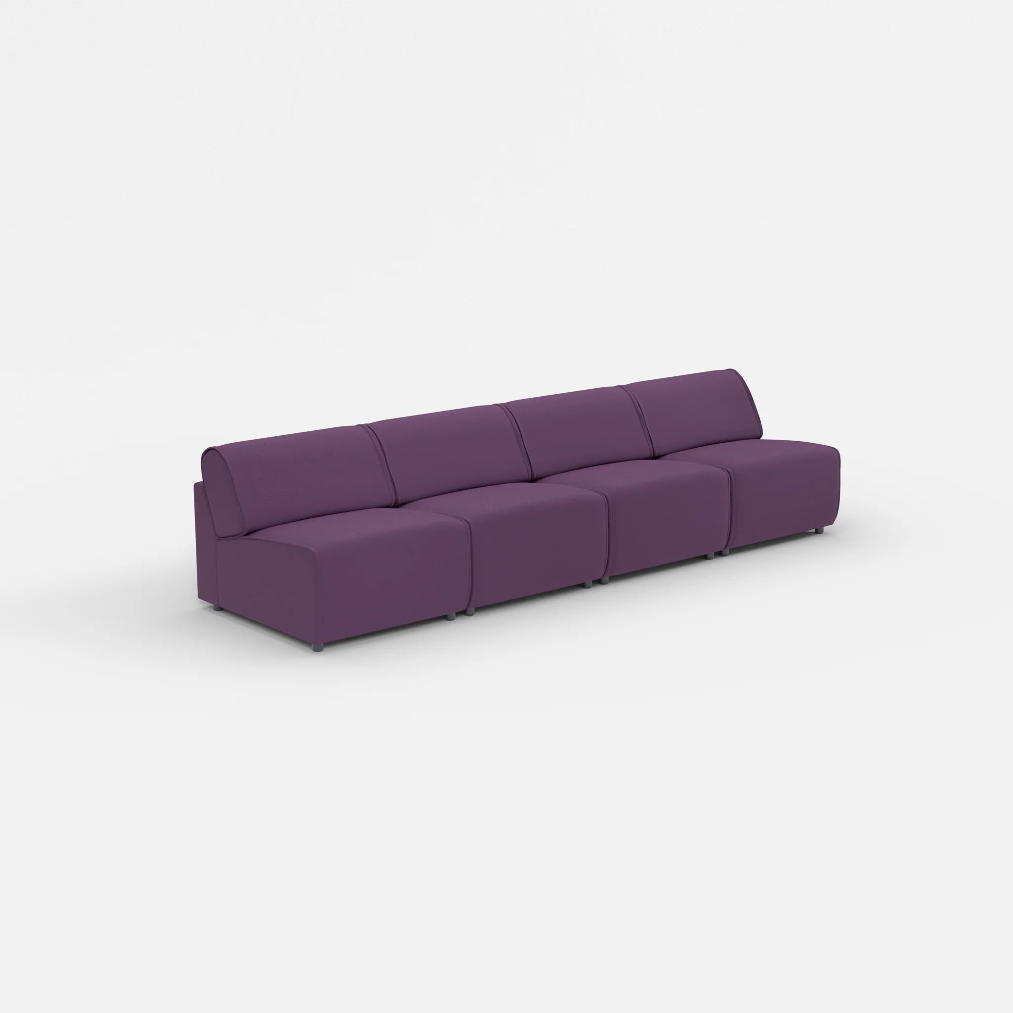 4 Sitzer Sofa Belleform ohne Armlehne 2 novumprune in Violett von der Seite