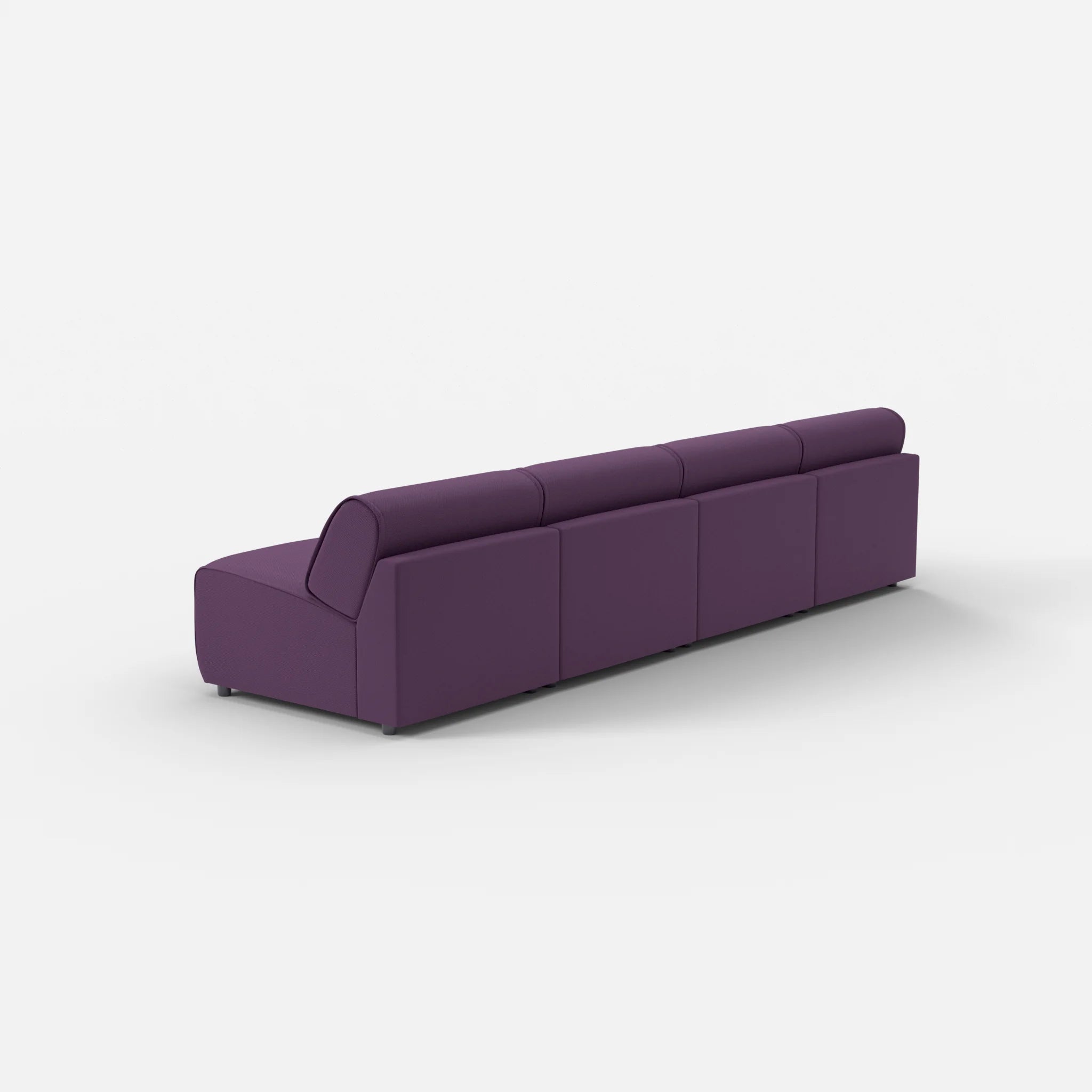 4 Sitzer Sofa Belleform ohne Armlehne 2 novumprune in Violett von hinten