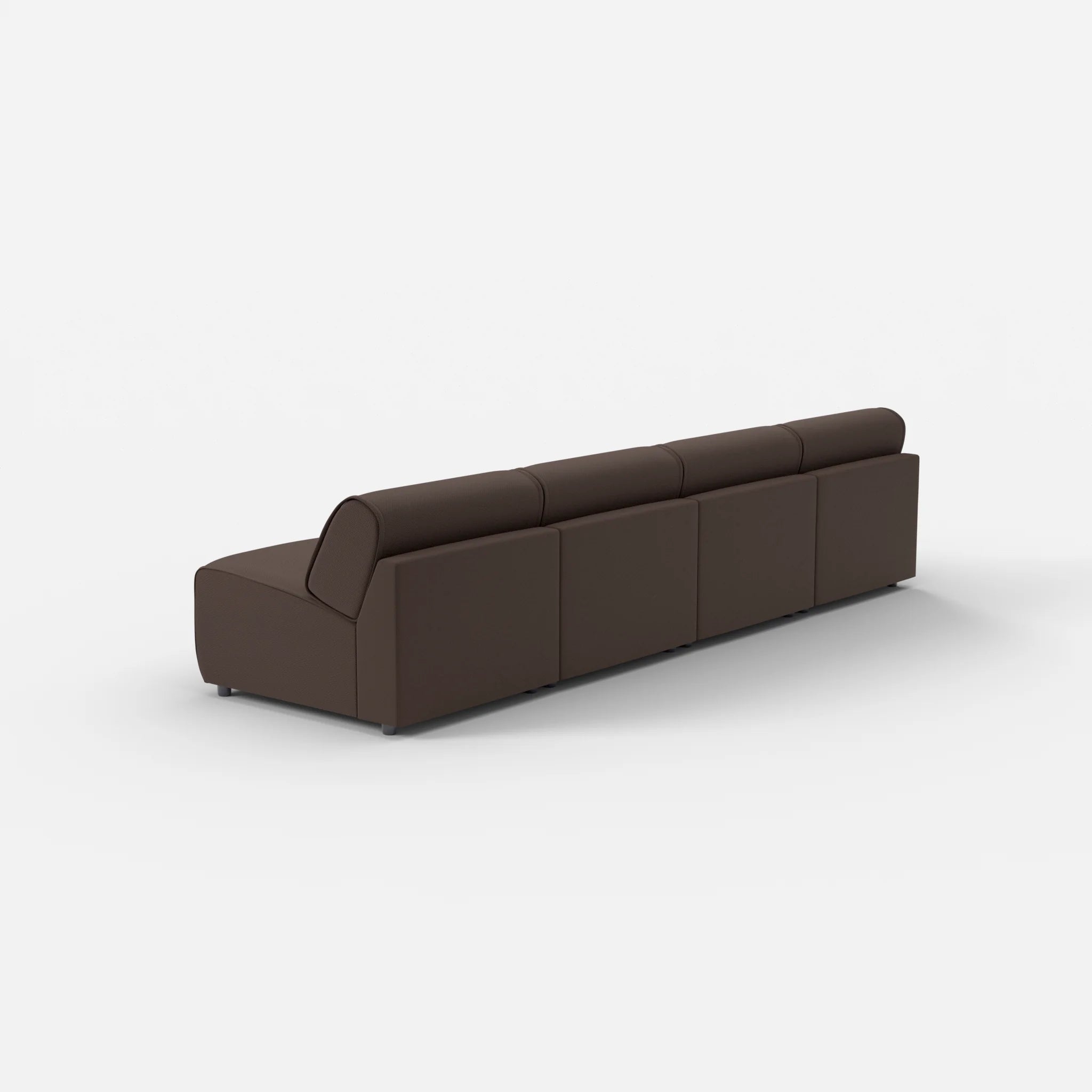 4 Sitzer Sofa Belleform ohne Armlehne 2 novumrosewood in Dunkelbraun von hinten
