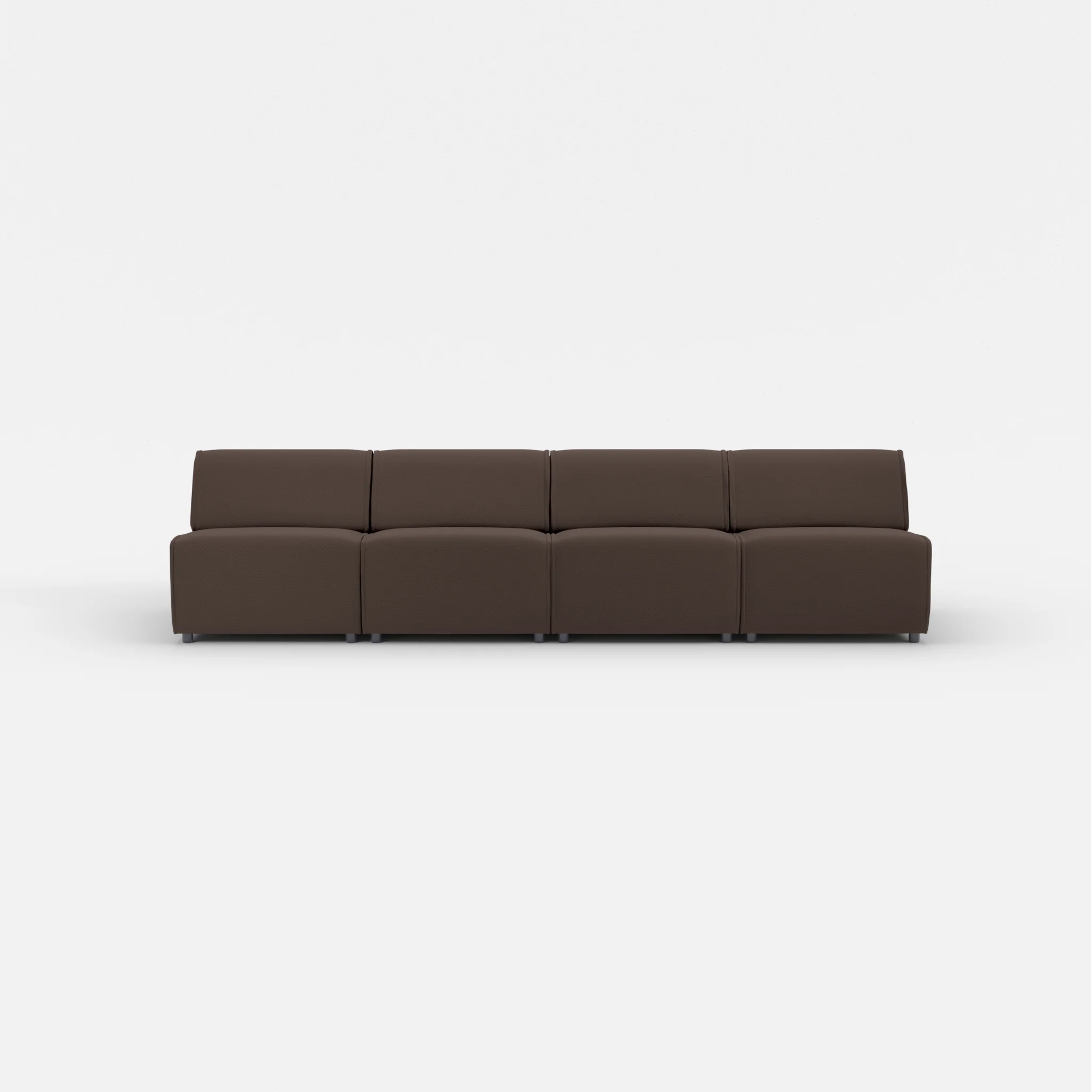 4 Sitzer Sofa Belleform ohne Armlehne 2 novumrosewood in Dunkelbraun von vorne