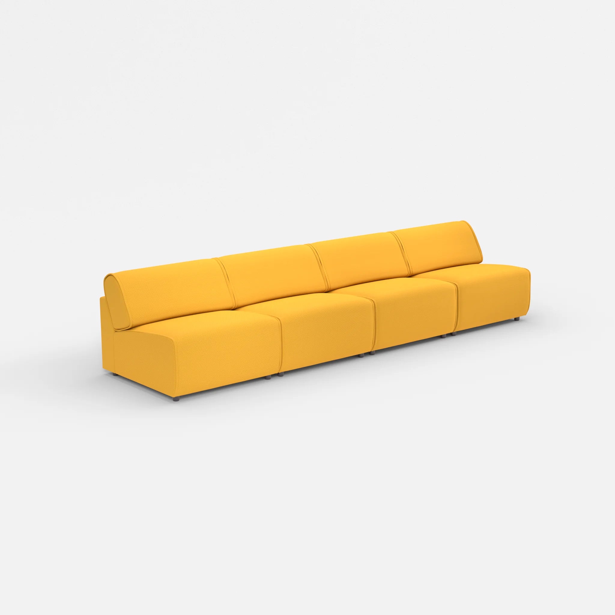 4 Sitzer Sofa Belleform ohne Armlehne 3 novumcurry in Curry von der Seite