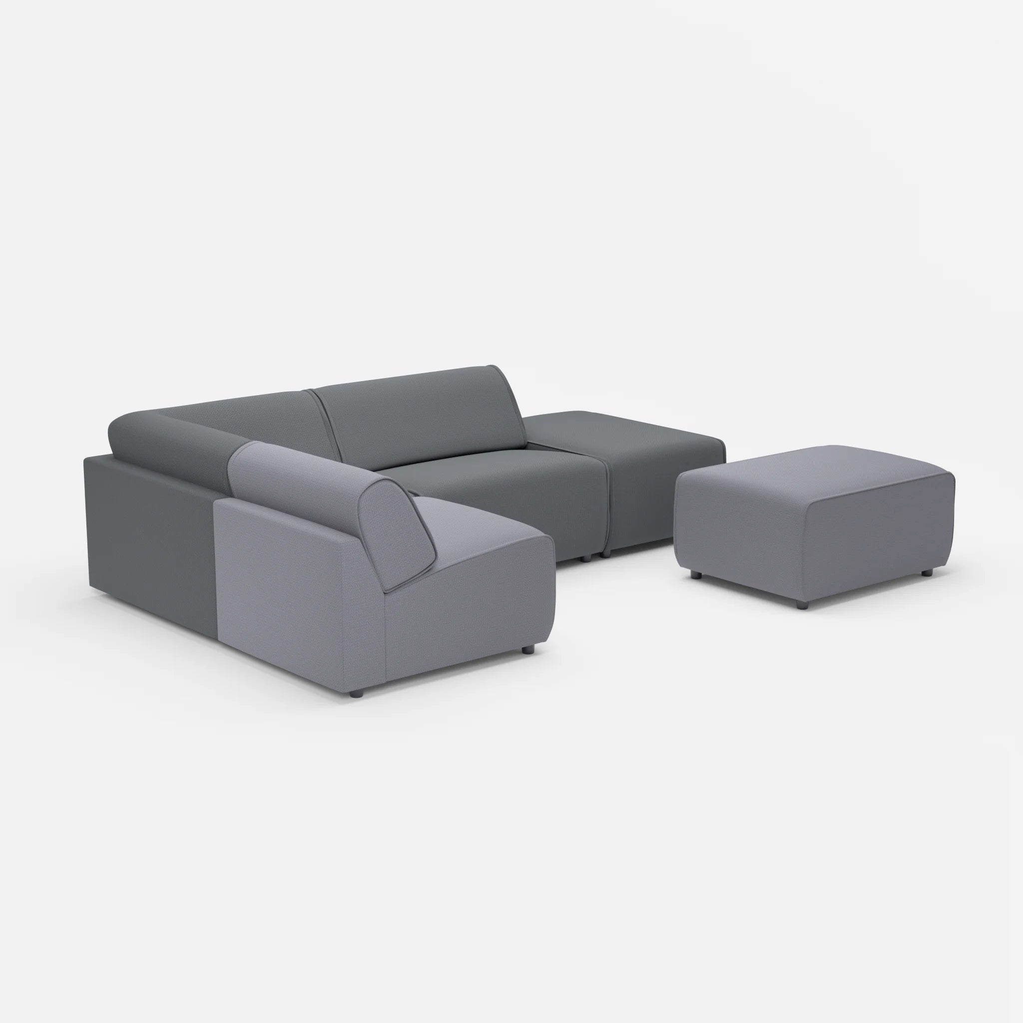 Ecksofa Belleform 1 credocarbon-credoasphalt in Dunkelgrau und Anthrazit von der Seite