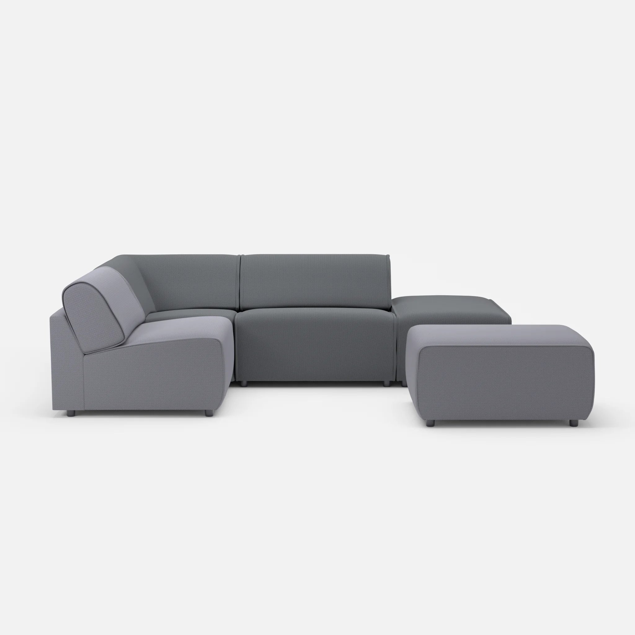 Ecksofa Belleform 1 credocarbon-credoasphalt in Dunkelgrau und Anthrazit von vorne