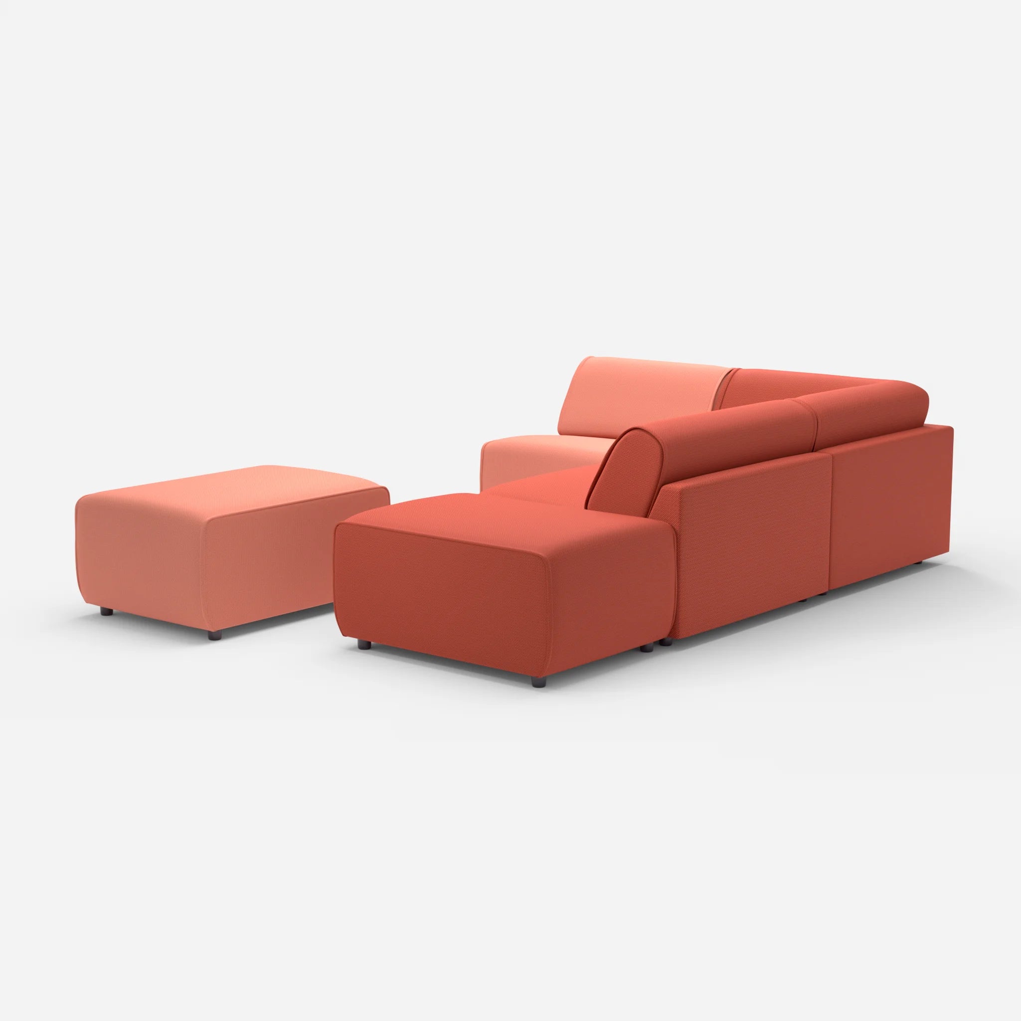 Ecksofa Belleform 1 credograpefruit-credolampion in Coral und Rot von hinten