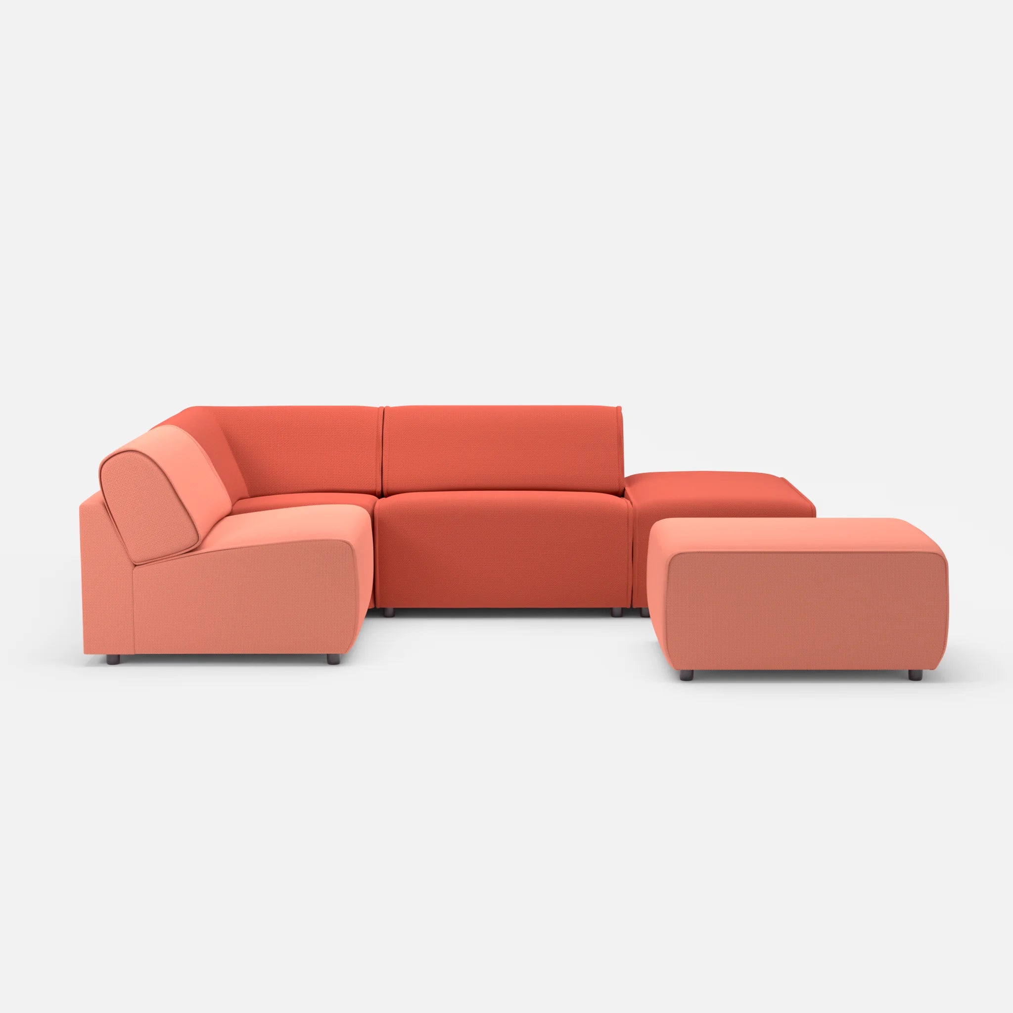 Ecksofa Belleform 1 credograpefruit-credolampion in Coral und Rot von vorne