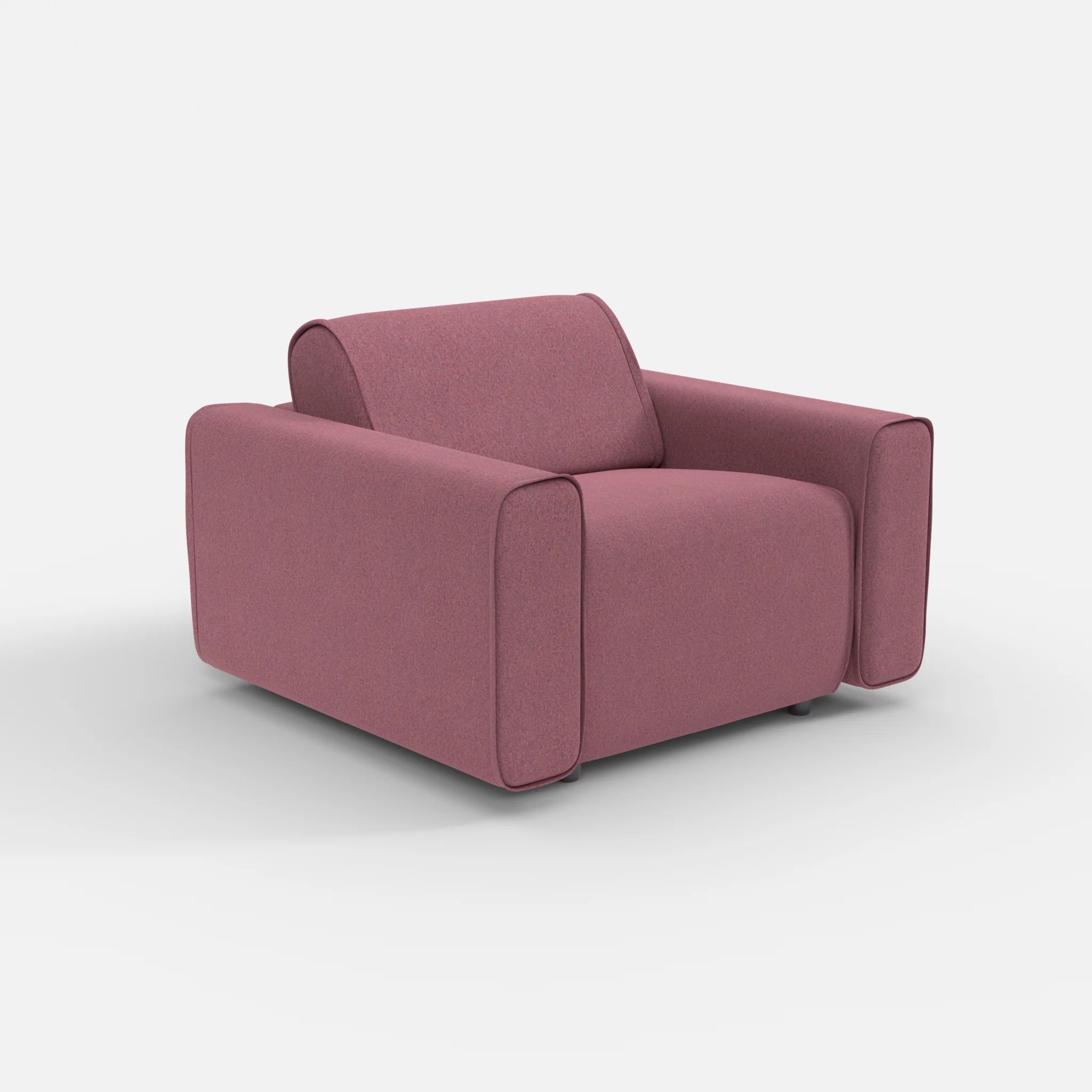 Sessel Belleform mit breiter Armlehne 1 dama0041 in Violett von der Seite