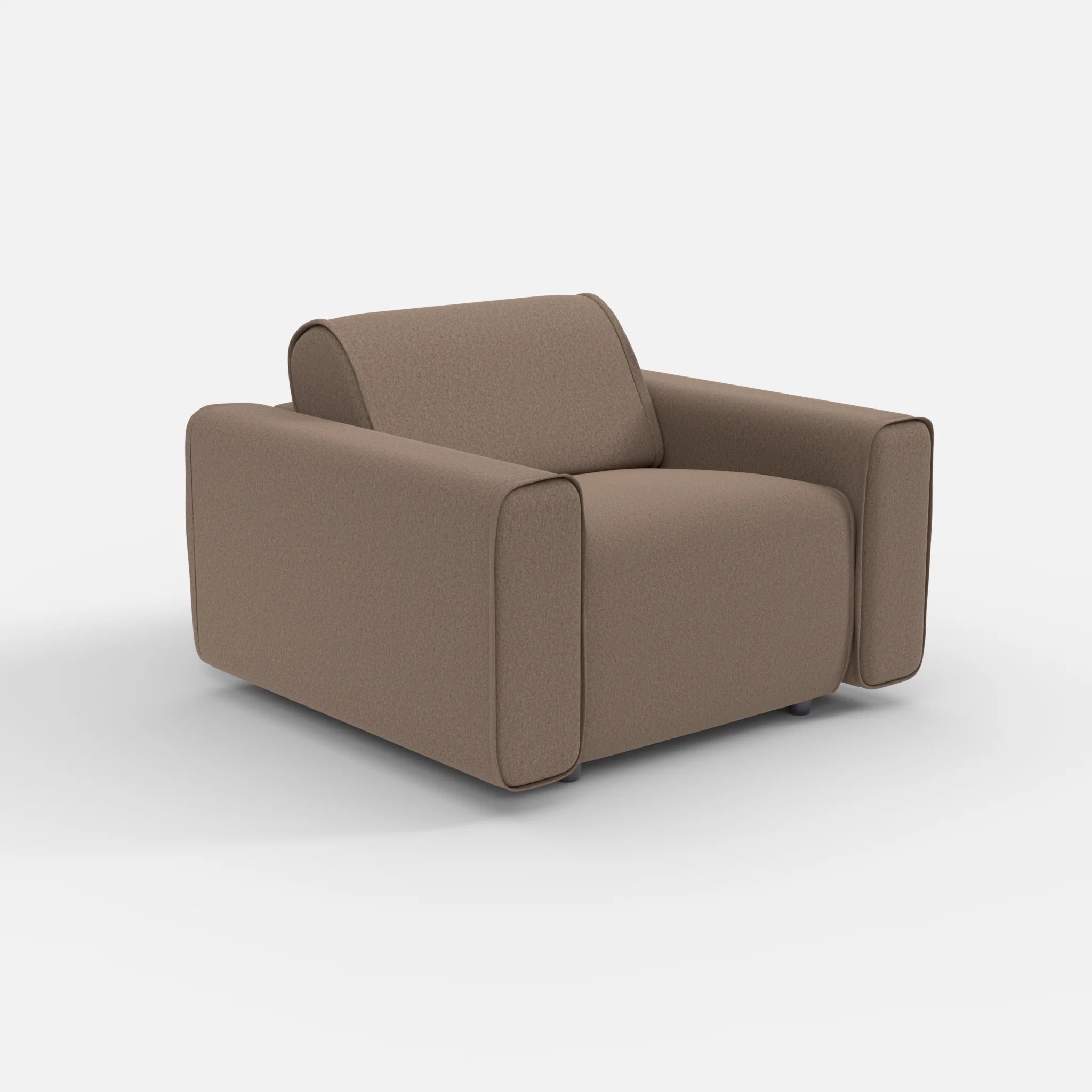 Sessel Belleform mit breiter Armlehne 1 dama0051 in Braun von der Seite