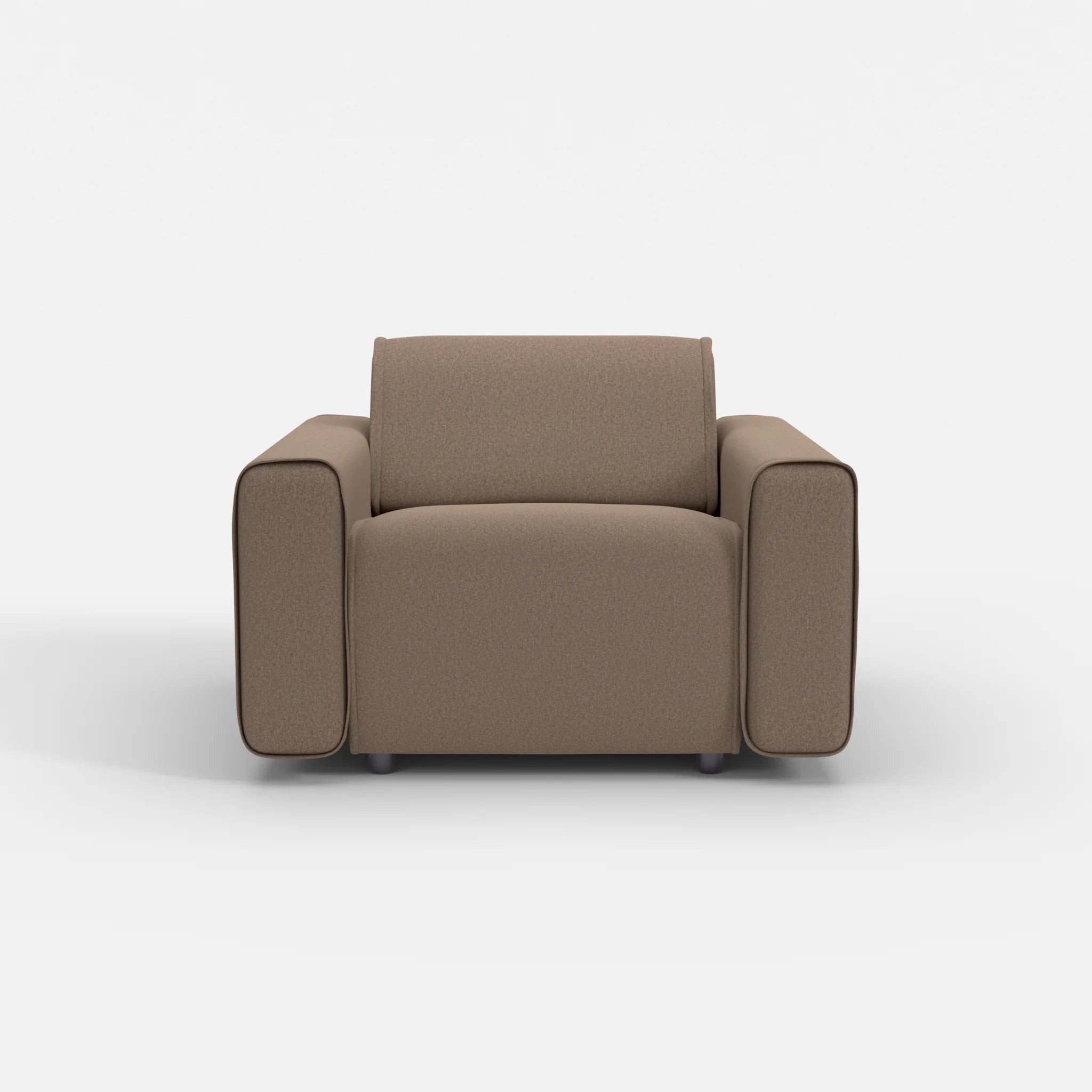 Sessel Belleform mit breiter Armlehne 1 dama0051 in Braun von vorne