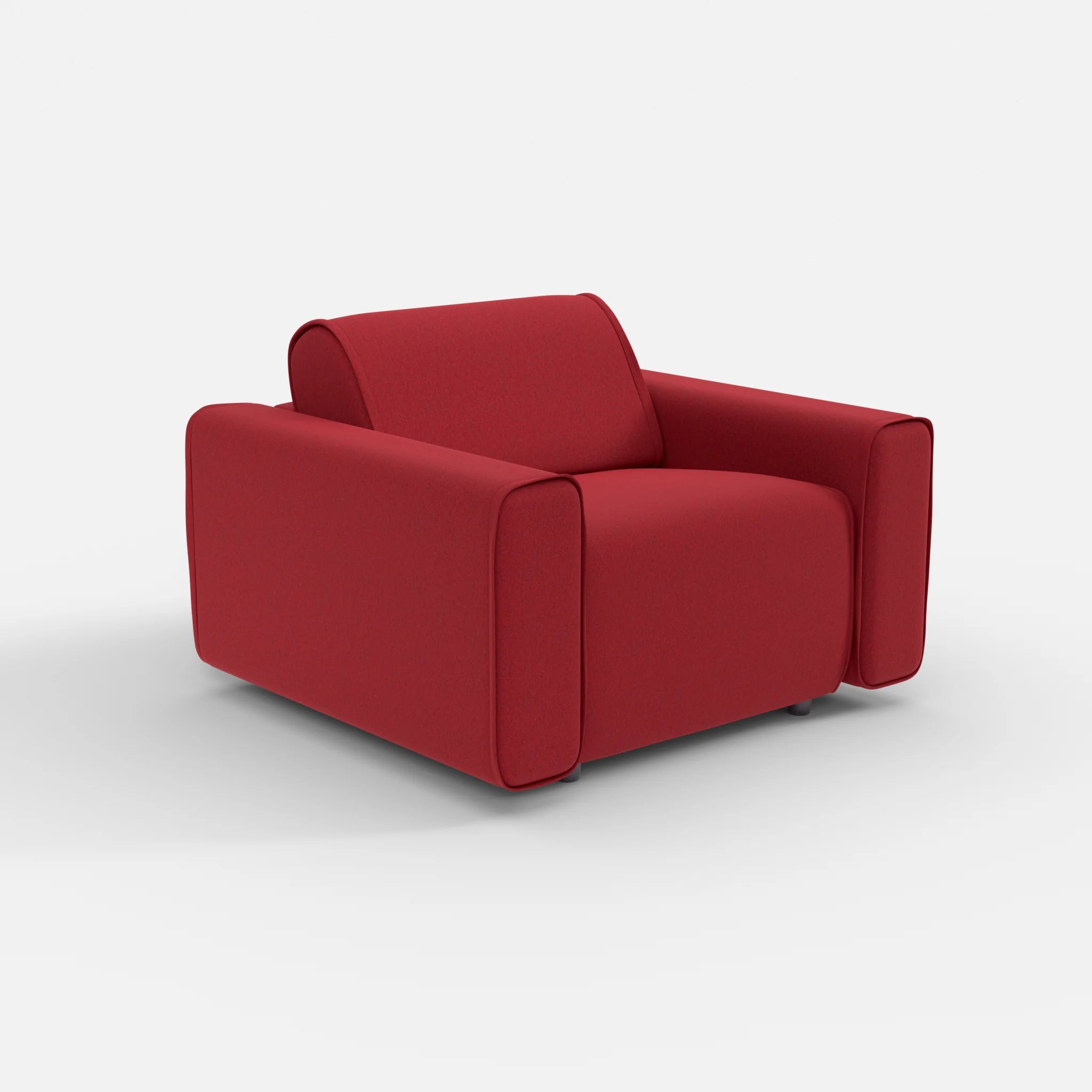 Sessel Belleform mit breiter Armlehne 1 dama0053 in Rot von der Seite