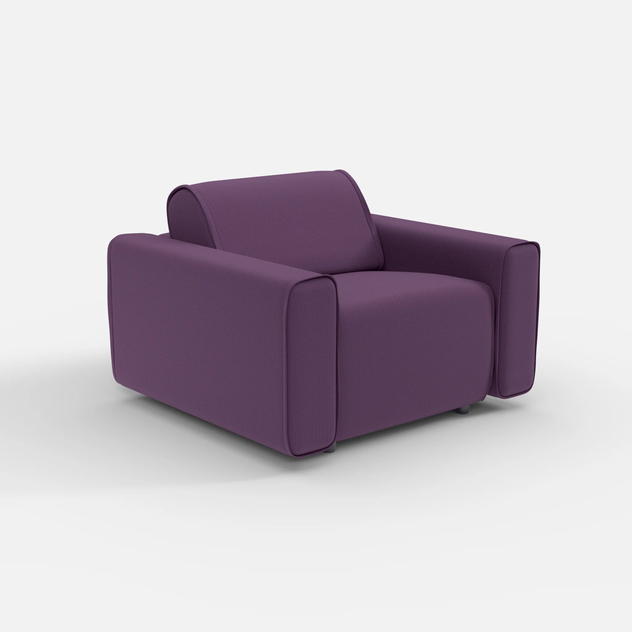 Sessel Belleform mit breiter Armlehne 1 novumprune in Violett von der Seite