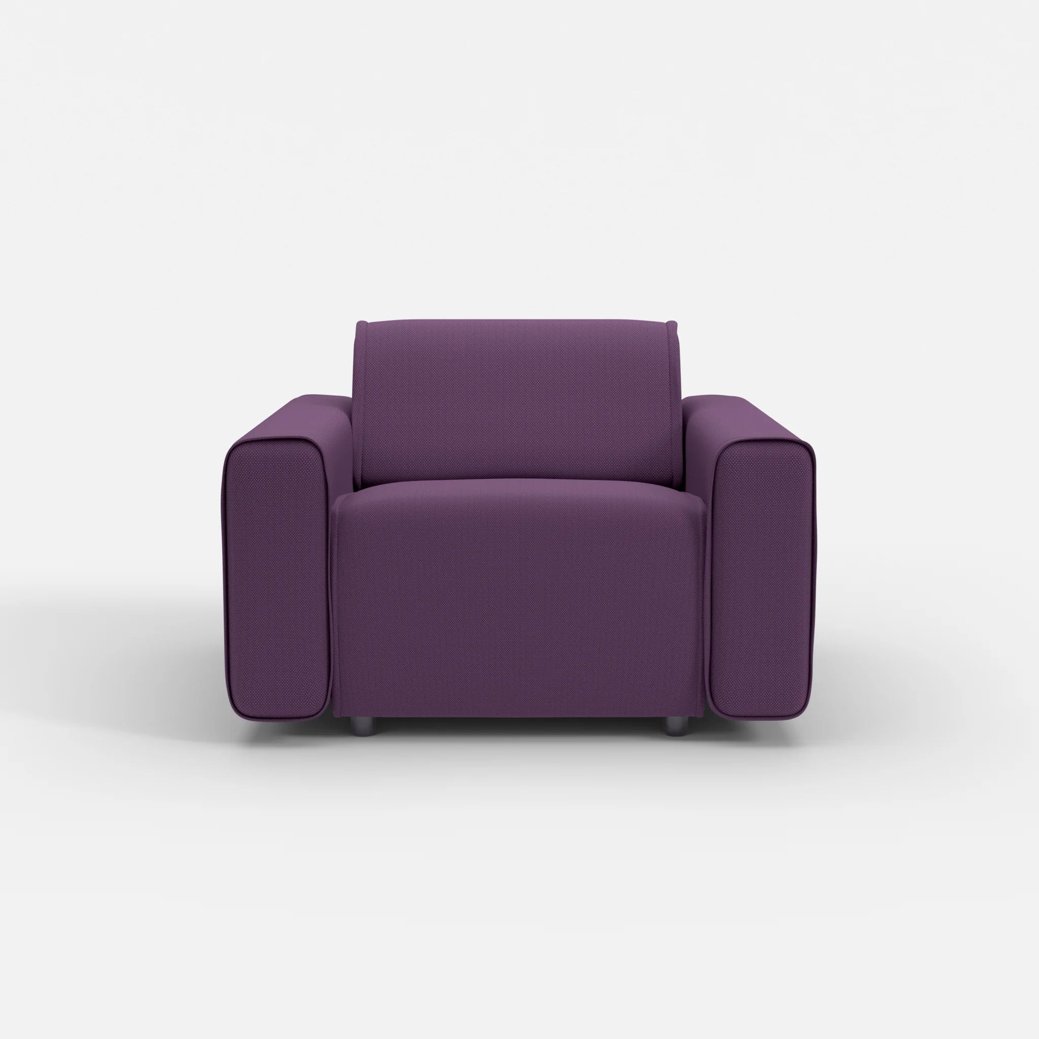 Sessel Belleform mit breiter Armlehne 1 novumprune in Violett von vorne