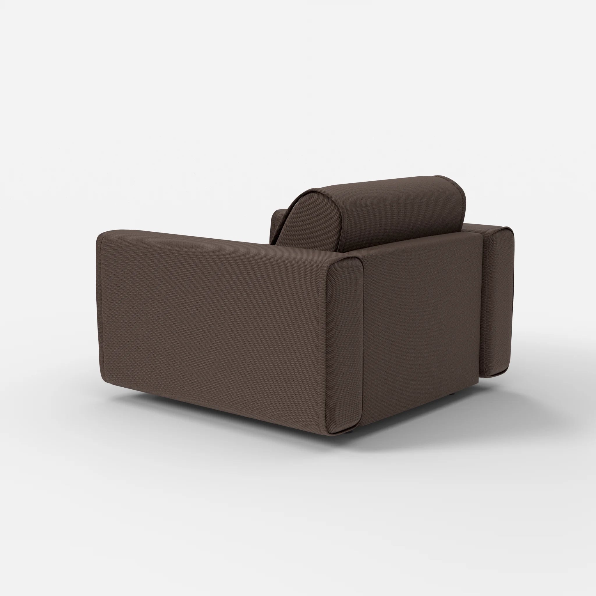 Sessel Belleform mit breiter Armlehne 1 novumrosewood in Dunkelbraun von hinten
