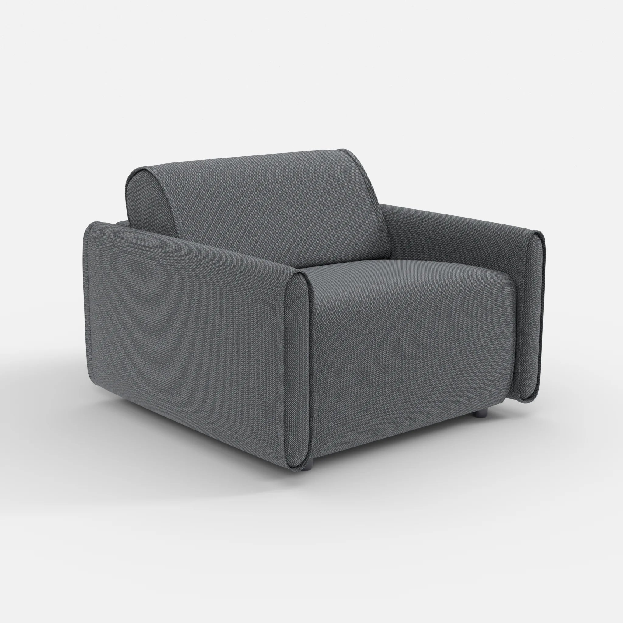 Sessel Belleform mit schmaler Armlehne 2 credoasphalt in Anthrazit von der Seite