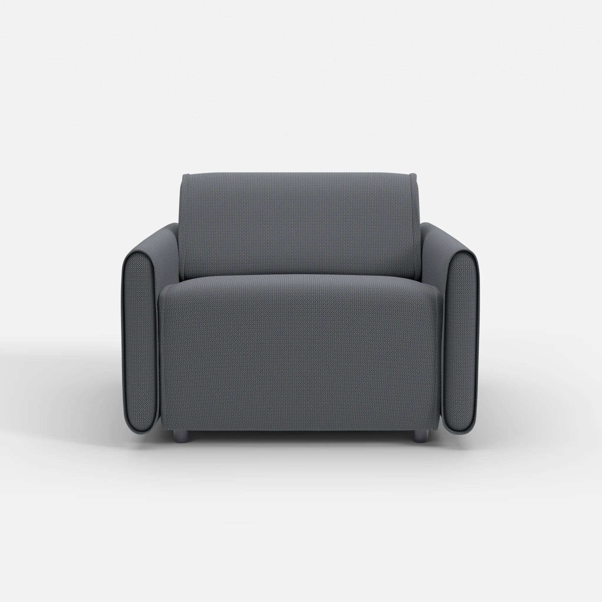 Sessel Belleform mit schmaler Armlehne 2 credoasphalt in Anthrazit von vorne