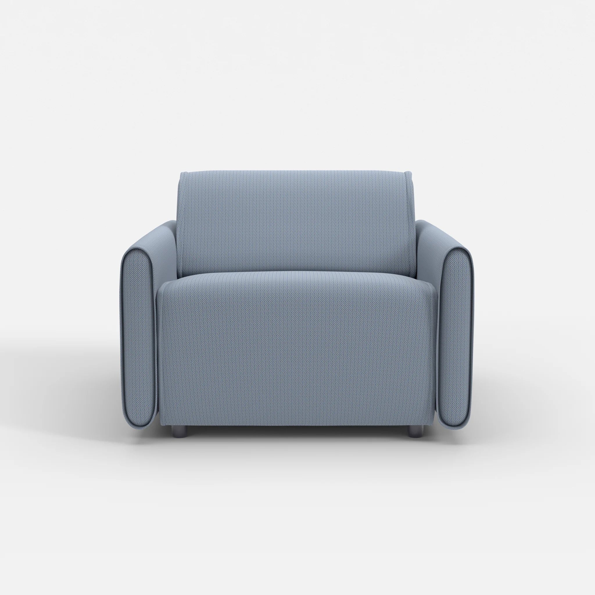 Sessel Belleform mit schmaler Armlehne 2 credosea in Blau von vorne