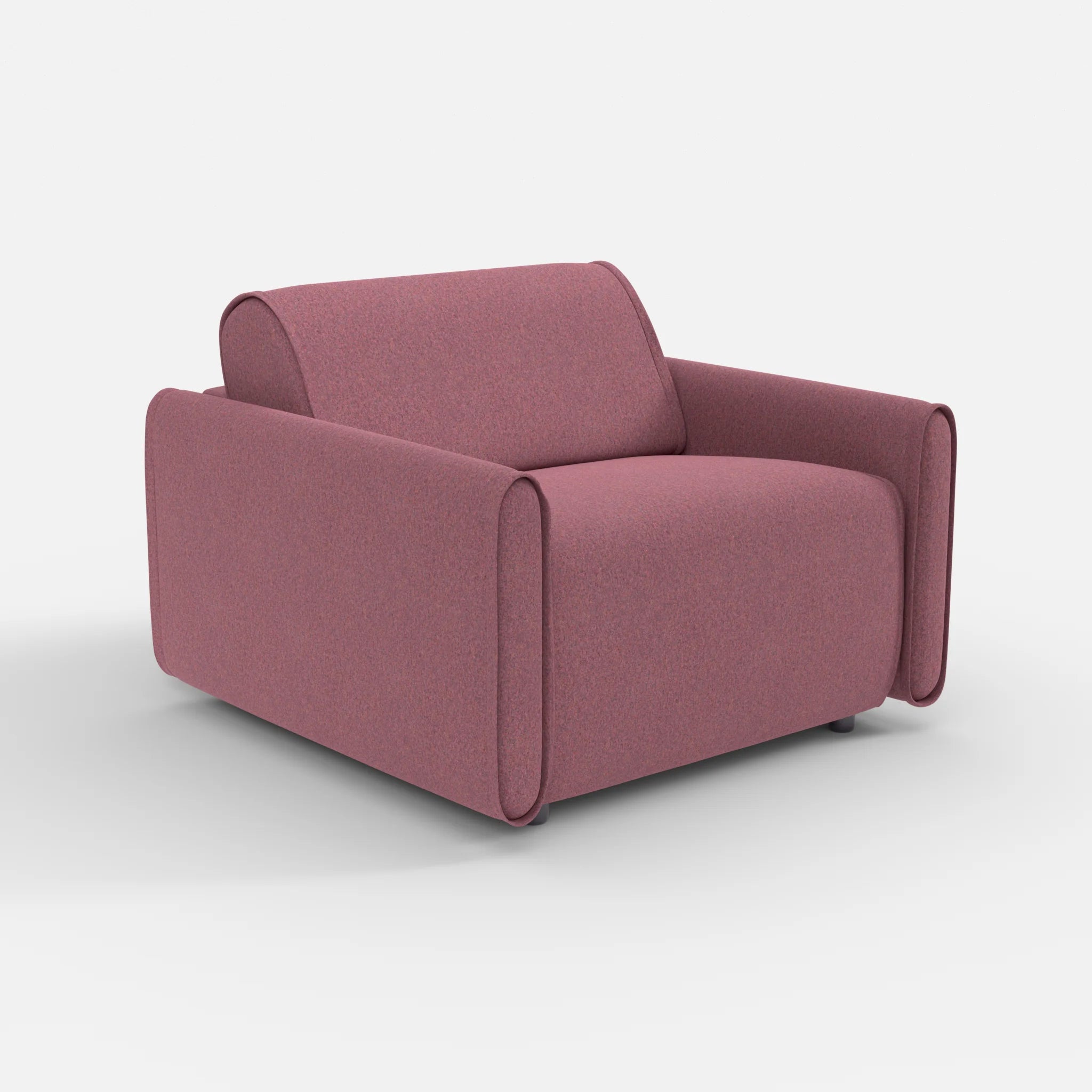 Sessel Belleform mit schmaler Armlehne 2 dama0041 in Violett von der Seite