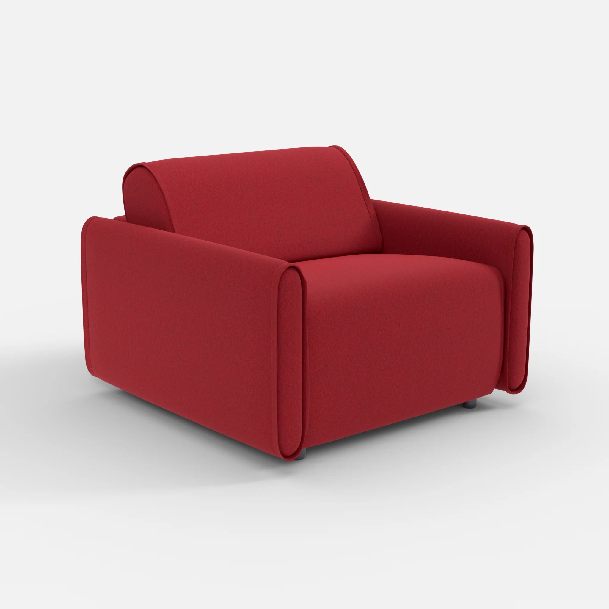 Sessel Belleform mit schmaler Armlehne 2 dama0053 in Rot von der Seite