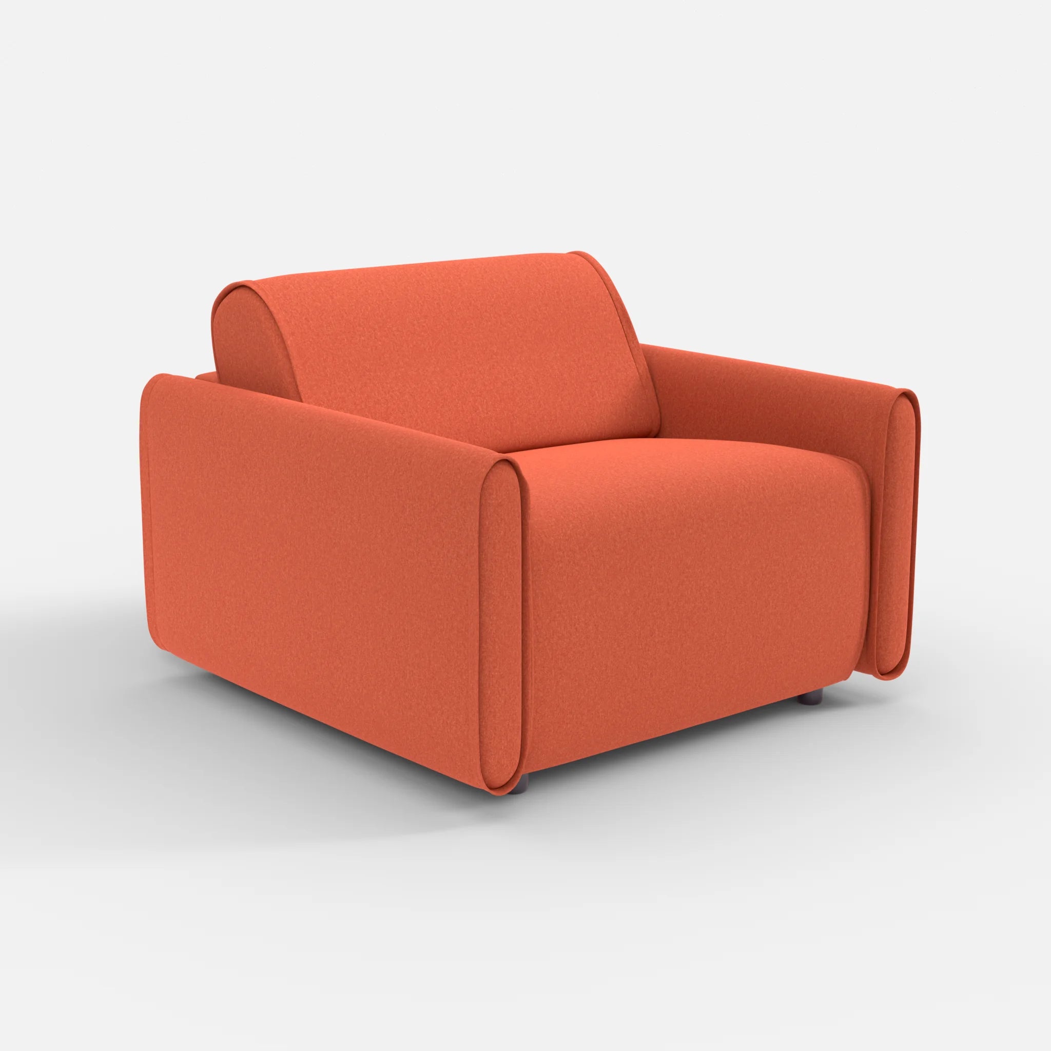 Sessel Belleform mit schmaler Armlehne 2 dama0062 in Orange von der Seite