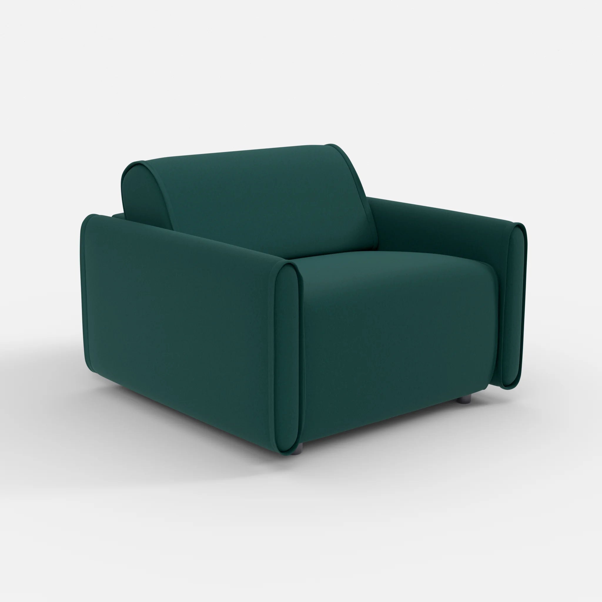 Sessel Belleform mit schmaler Armlehne 2 dama0073 in Petrol von der Seite