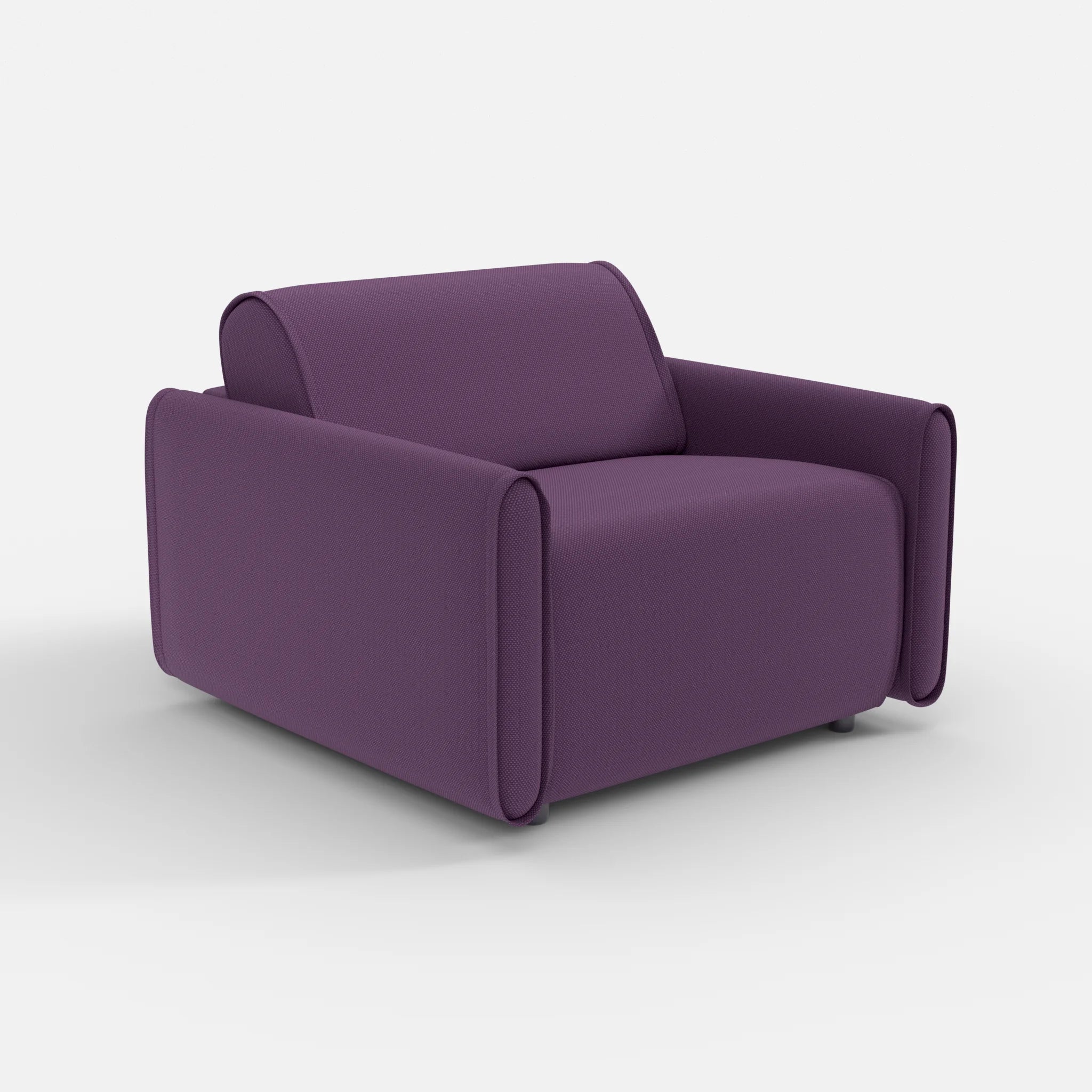 Sessel Belleform mit schmaler Armlehne 2 novumprune in Violett von der Seite