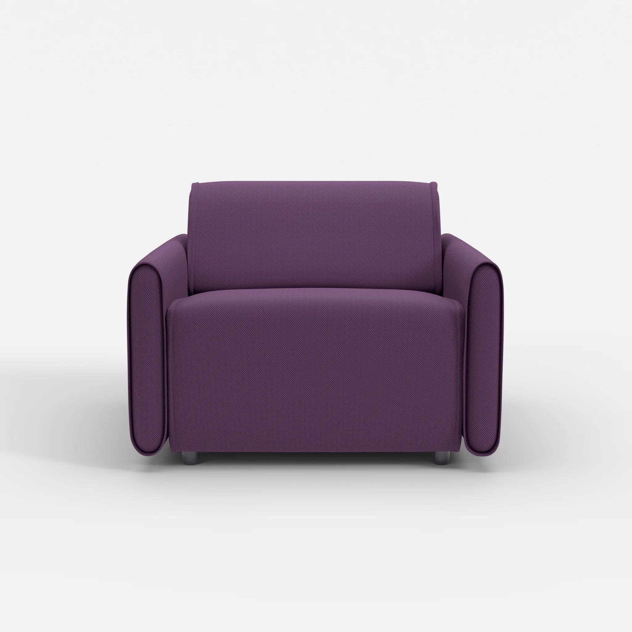 Sessel Belleform mit schmaler Armlehne 2 novumprune in Violett von vorne