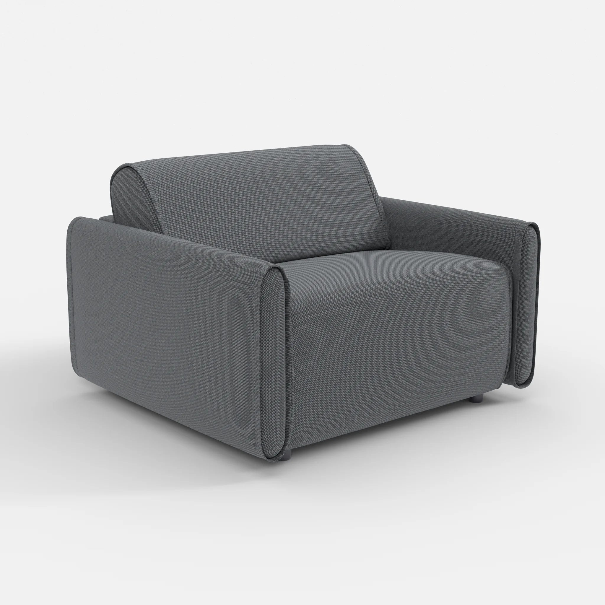 Sessel Belleform mit schmaler Armlehne 3 credoasphalt in Anthrazit von der Seite