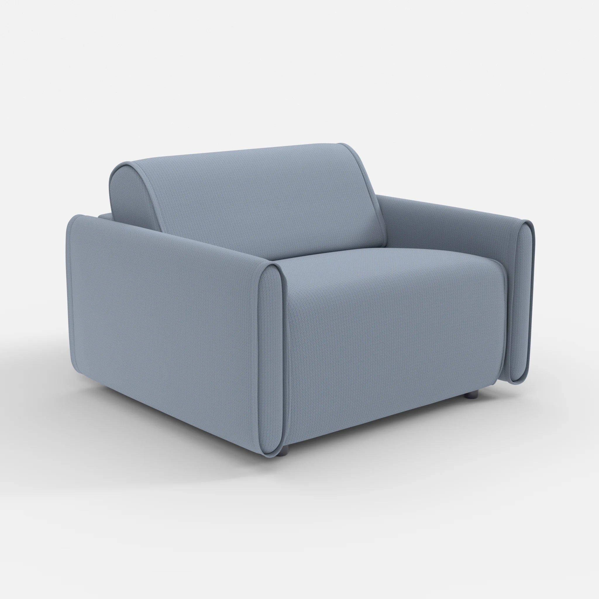 Sessel Belleform mit schmaler Armlehne 3 credosea in Blau von der Seite