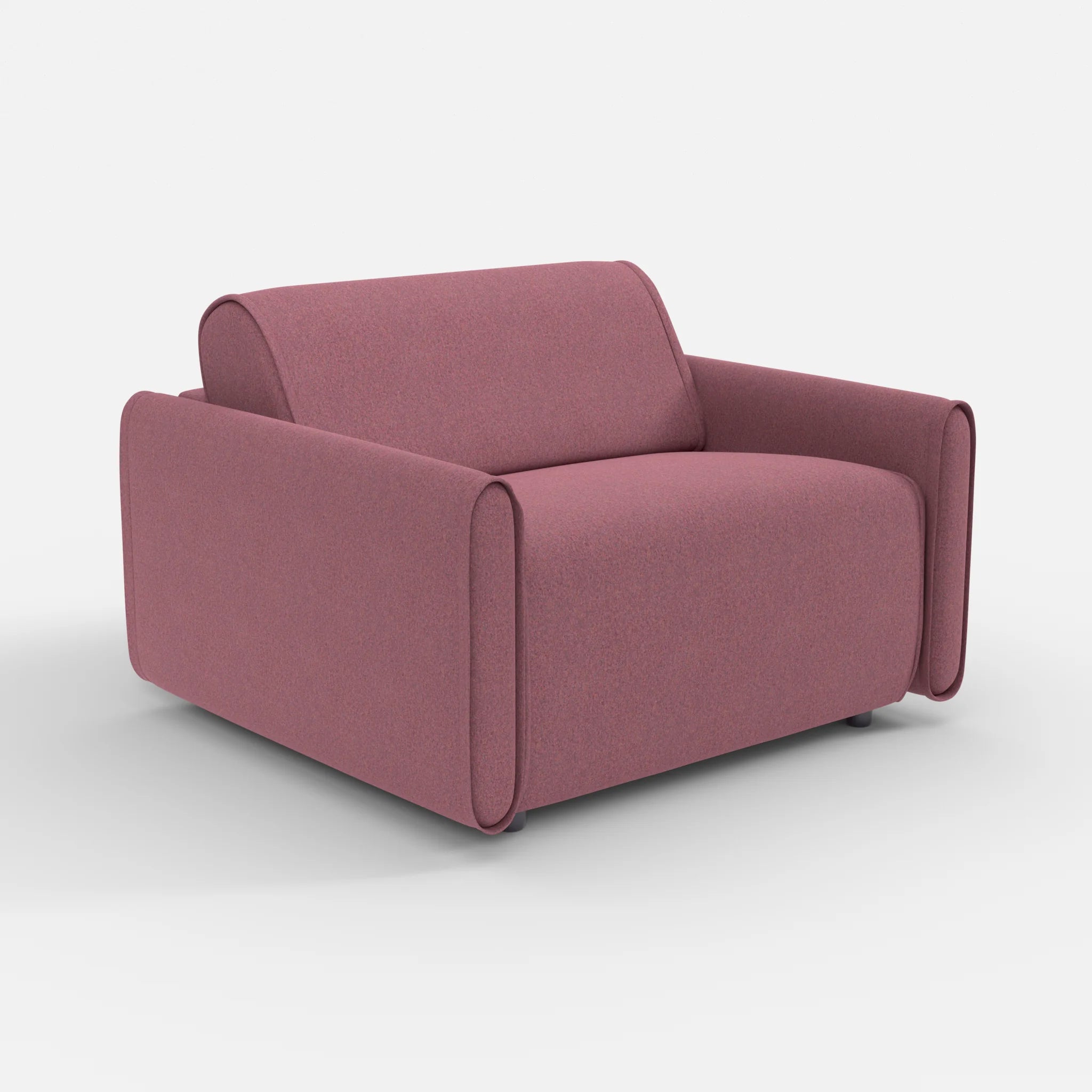 Sessel Belleform mit schmaler Armlehne 3 dama0041 in Violett von der Seite