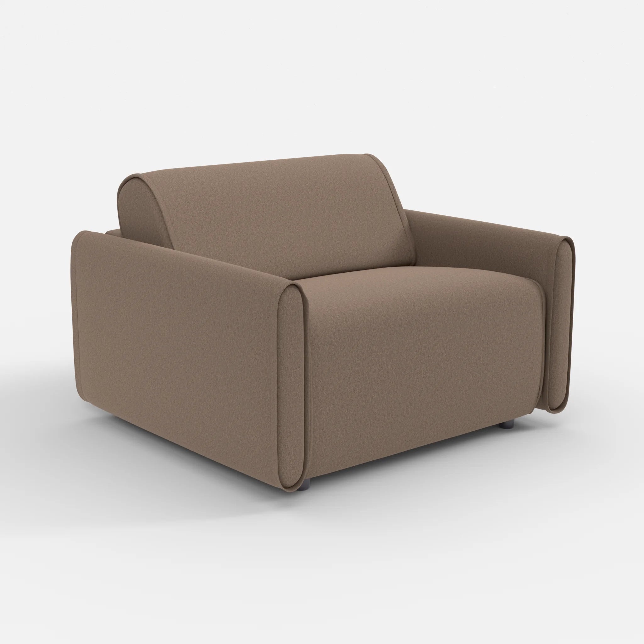 Sessel Belleform mit schmaler Armlehne 3 dama0051 in Braun von der Seite