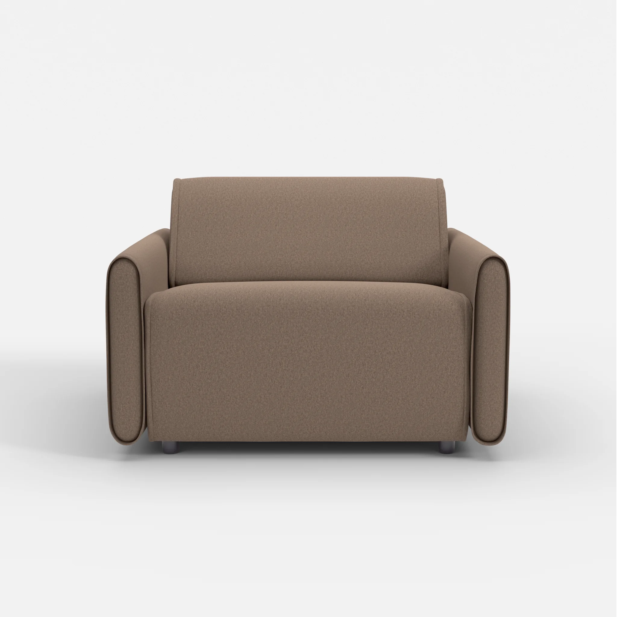 Sessel Belleform mit schmaler Armlehne 3 dama0051 in Braun von vorne