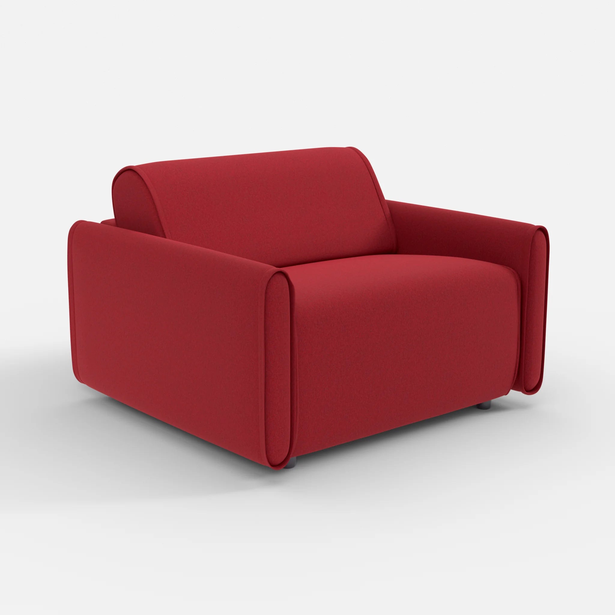 Sessel Belleform mit schmaler Armlehne 3 dama0053 in Rot von der Seite