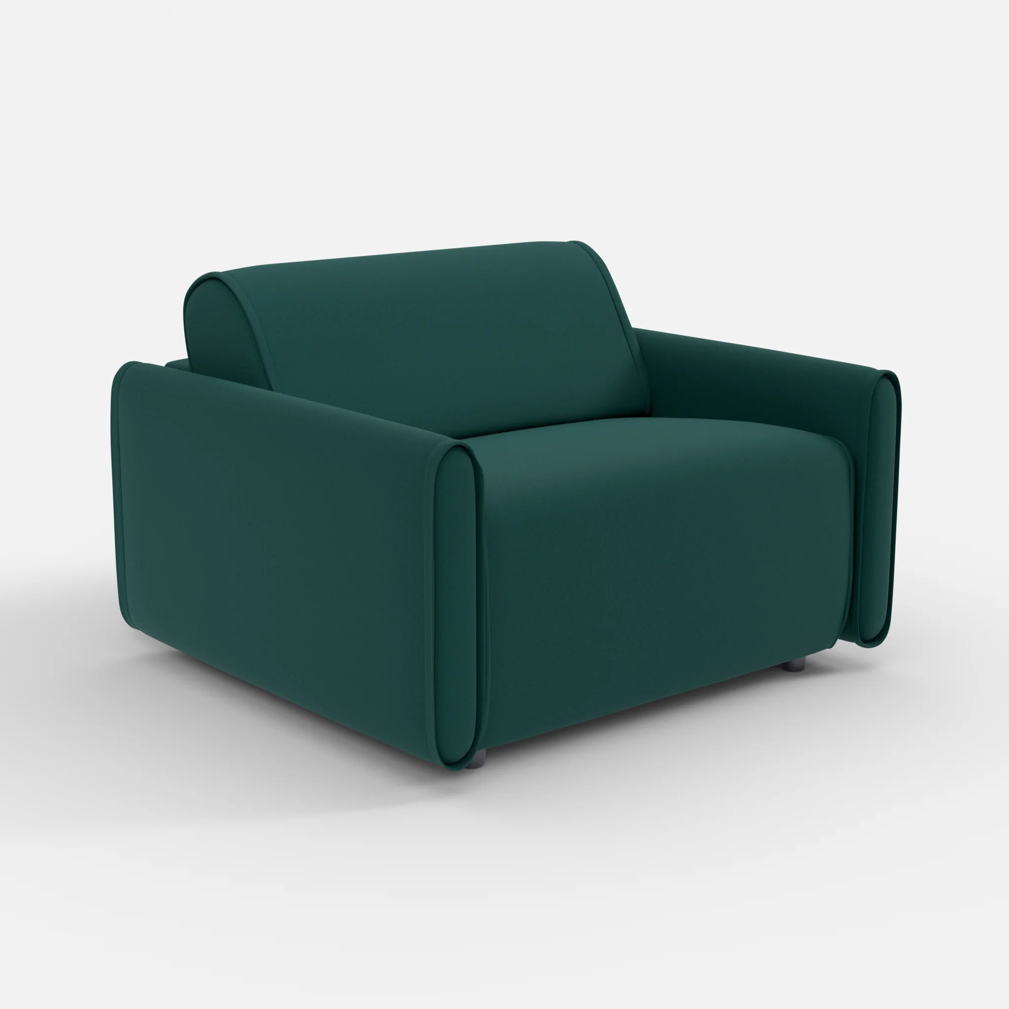 Sessel Belleform mit schmaler Armlehne 3 dama0073 in Petrol von der Seite
