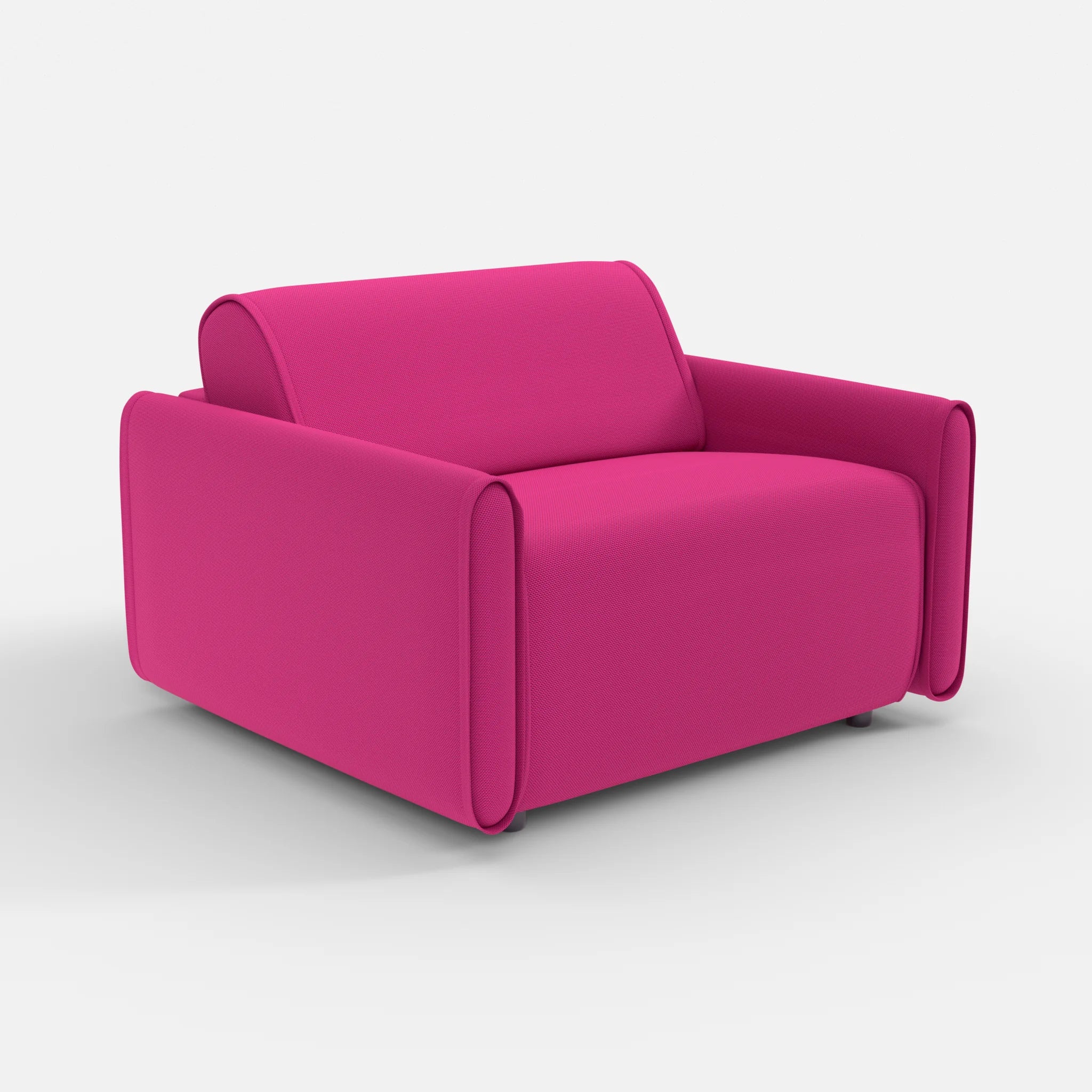 Sessel Belleform mit schmaler Armlehne 3 novummagenta in Magenta von der Seite