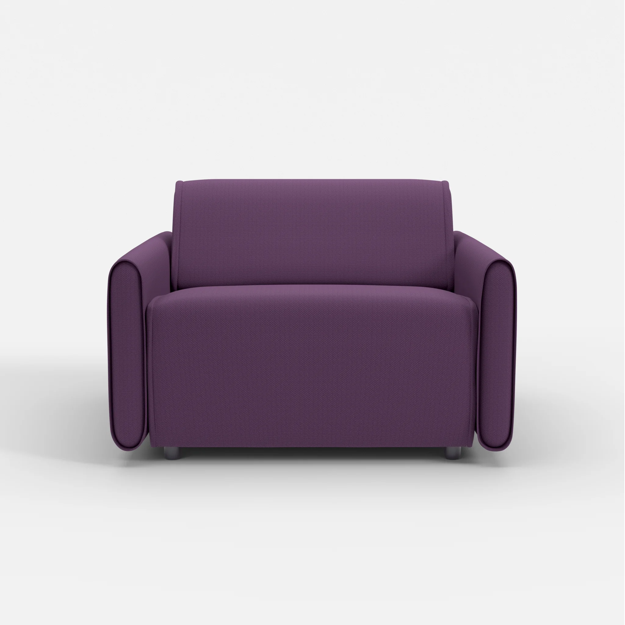Sessel Belleform mit schmaler Armlehne 3 novumprune in Violett von vorne