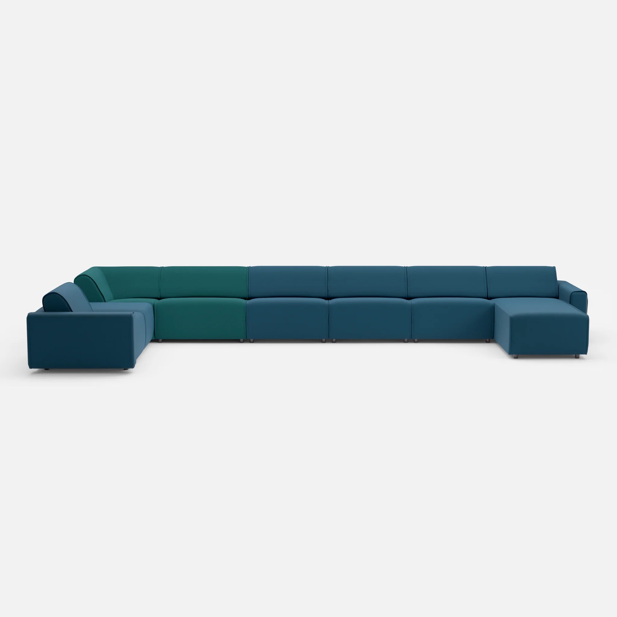 Sofalandschaft Belleform Farbmix 1 nabucco6075-dama0018 in Blau und Türkis von vorne