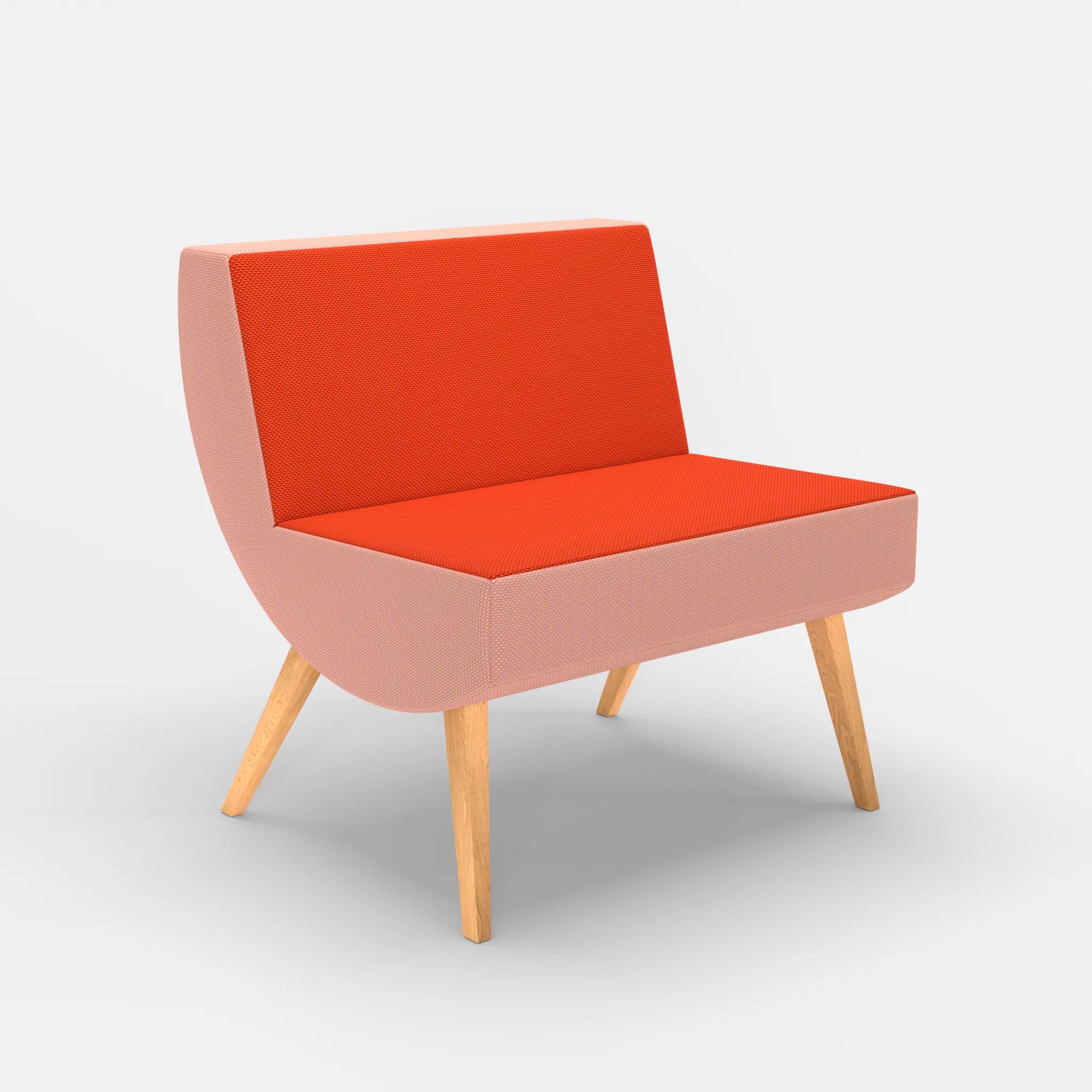 1 Sitzer Sitzbank Puck novumsunset in Rot von der Seite