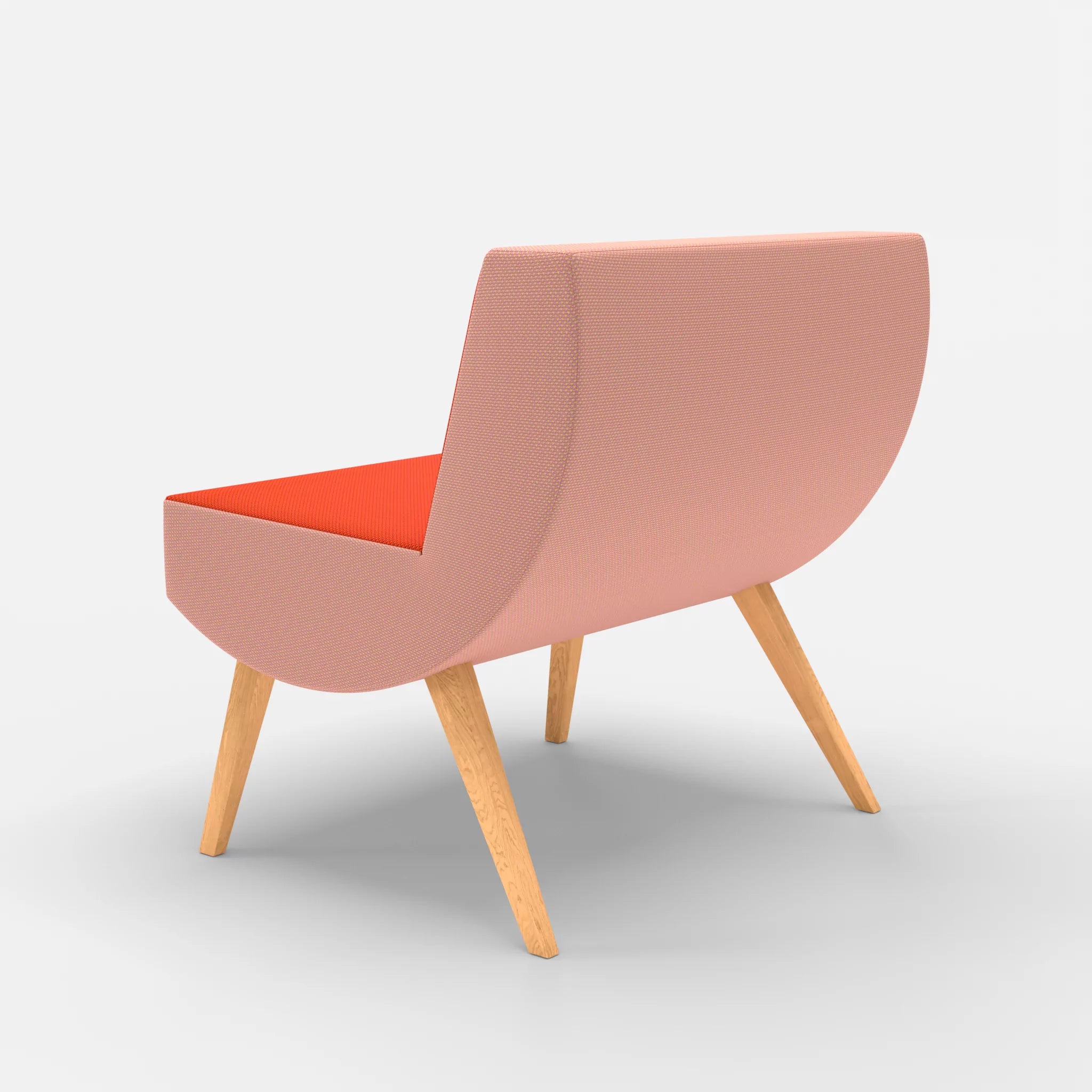 1 Sitzer Sitzbank Puck novumsunset in Rot von hinten
