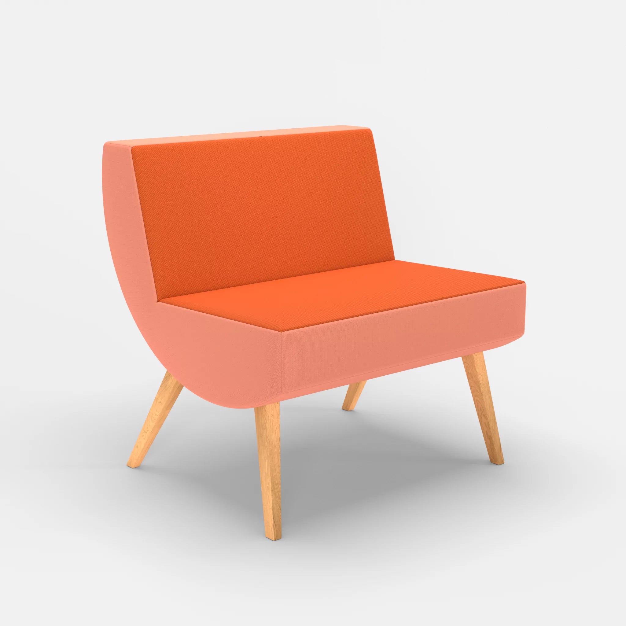 1 Sitzer Sitzbank Puck radio3094 in Orange von der Seite